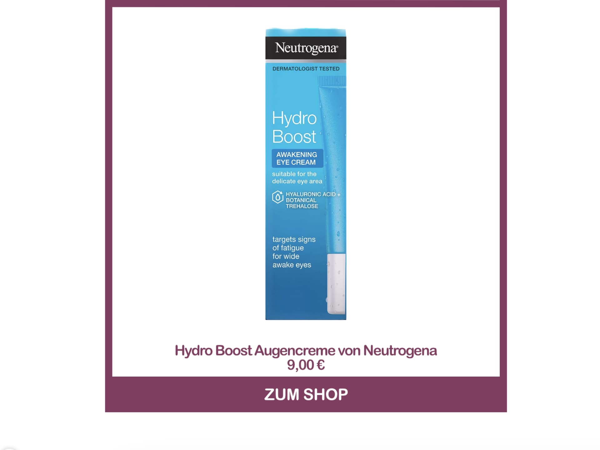Beste Drogerie-Augencreme - Hydro Boost Augencreme von Neutrogena