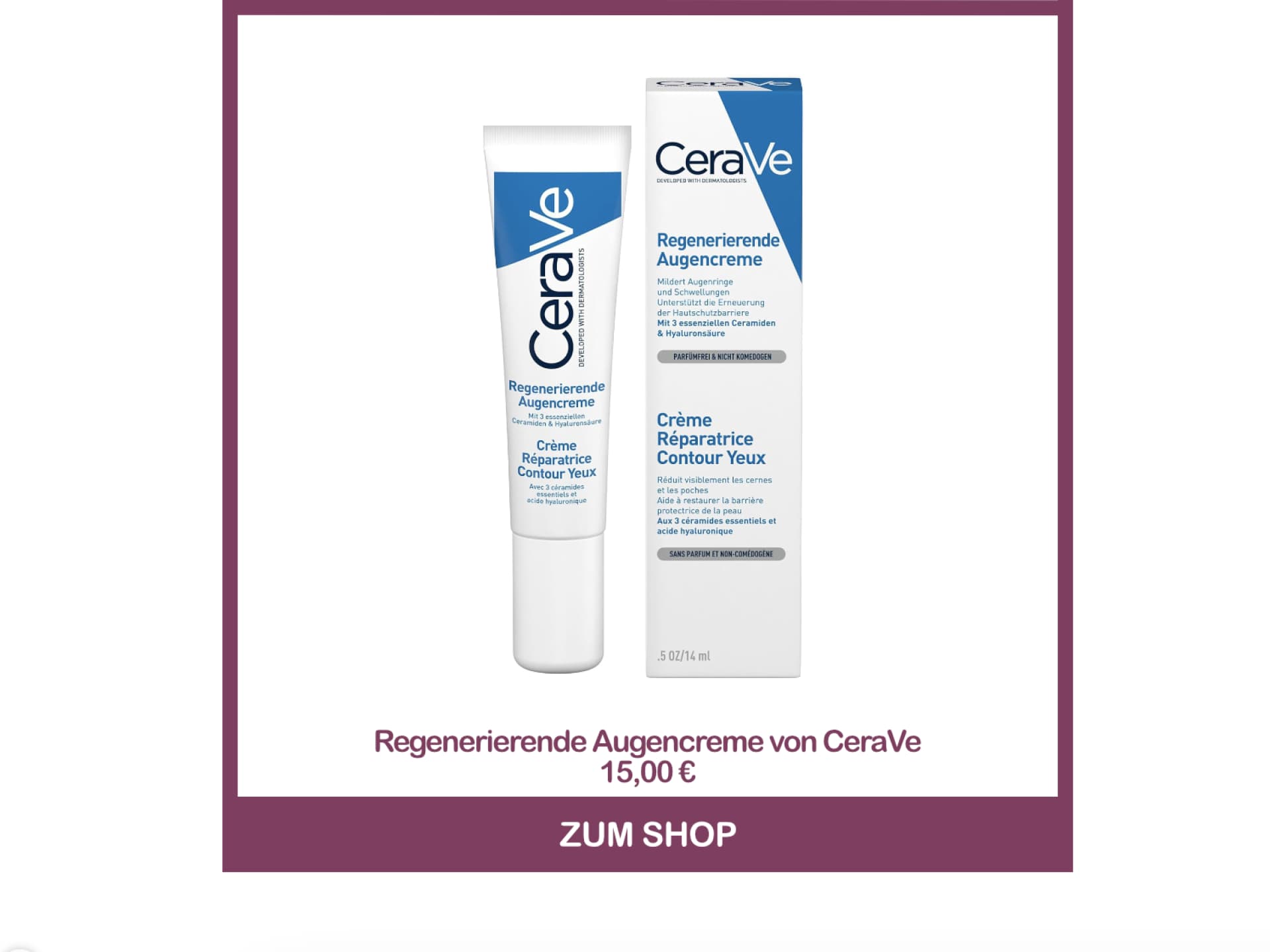 Beste Augencreme aus der Drogerie von CeraVe