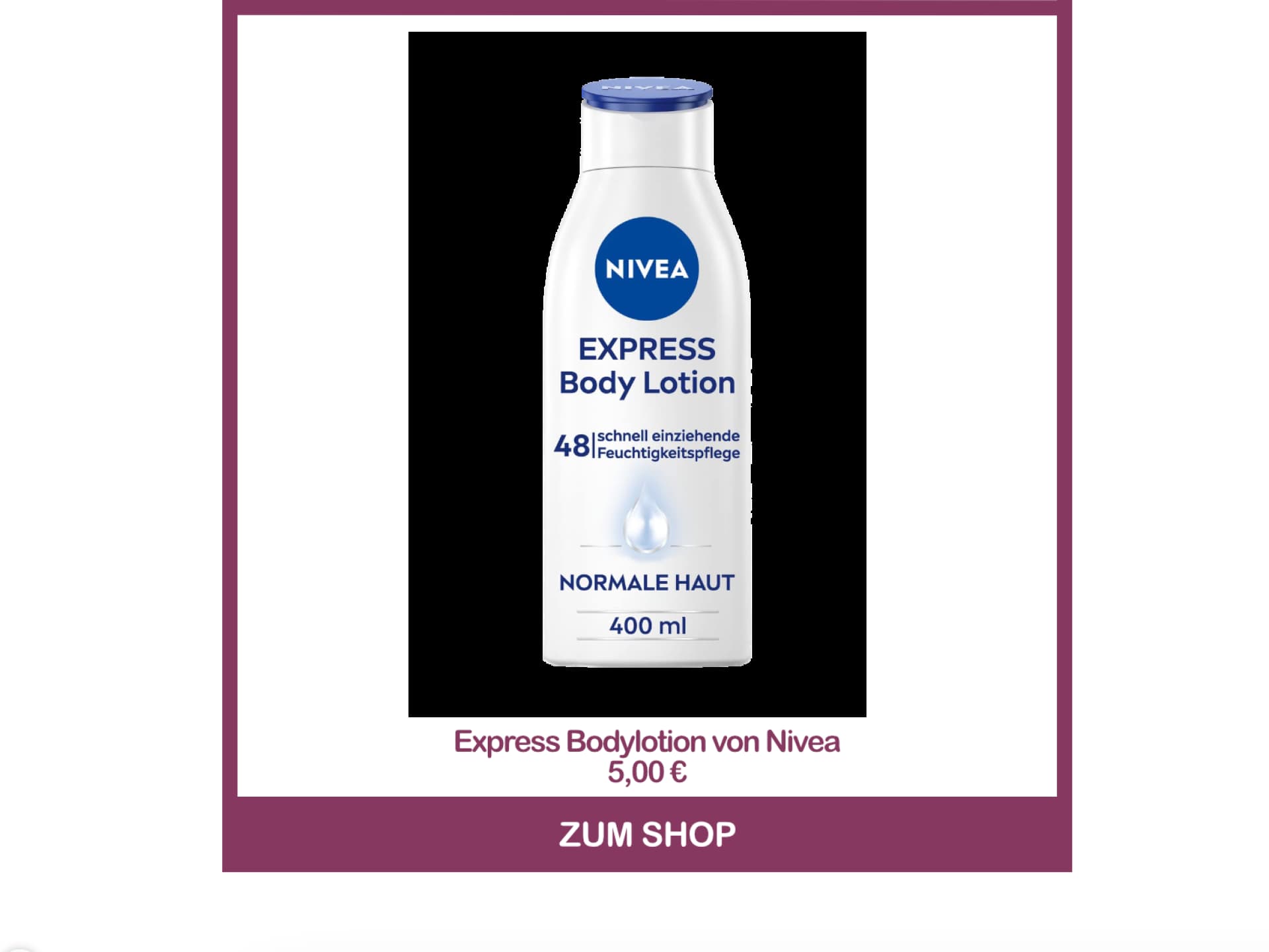 Die beste Bodylotio von dm - Express Bodylotion von Nivea
