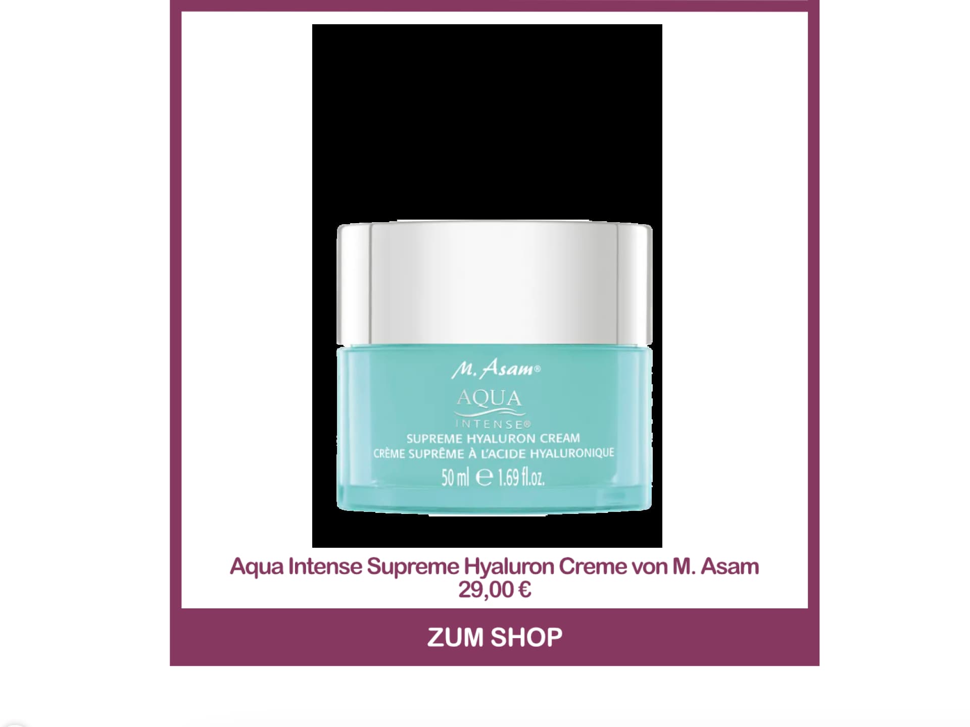 Beste Hyaluron-Creme dm - Aqua Intense Hyaluron-Creme von M. Asam