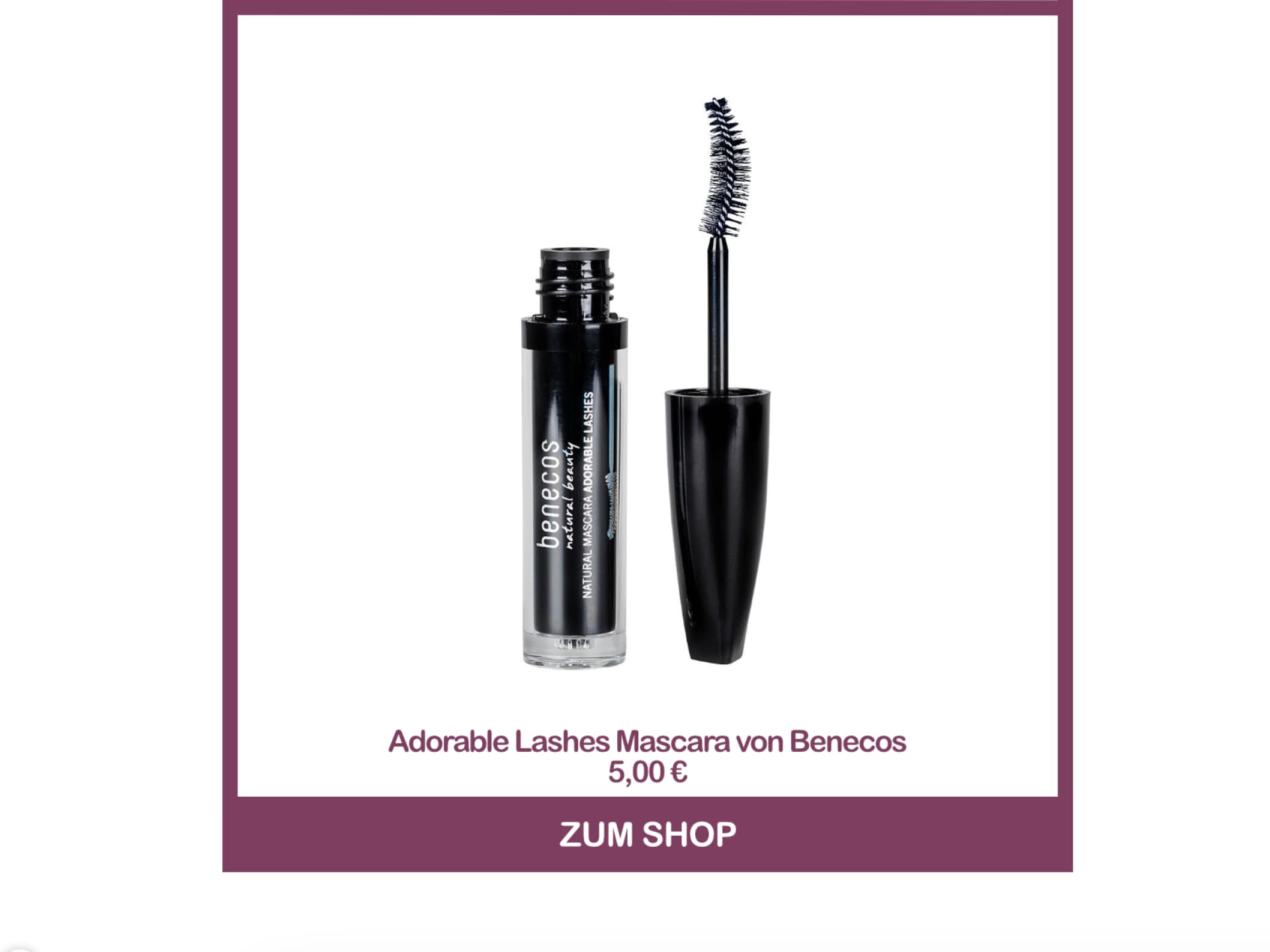 Beste Mascara Naturkosmetik - Adorable Lashes von Benecos