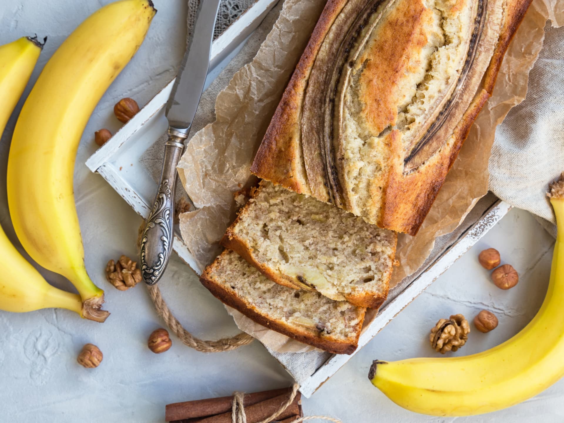 Rezept für Bananenbrot ohne Mehl Brot ohne Mehl - mehlfreies Bananenbrot