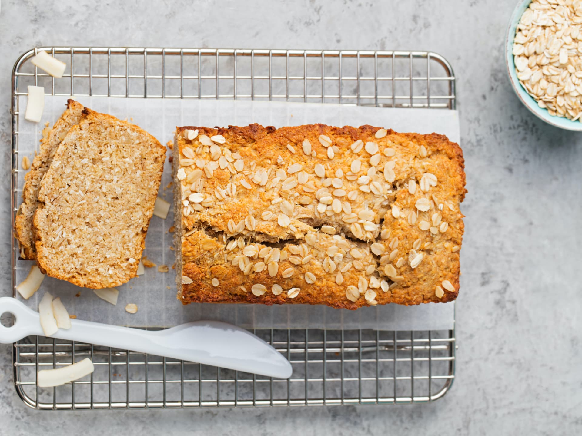 Rezept für Haferflockenbrot mit Quark Brot ohne Mehl - Haferflockenbrot mit Quark