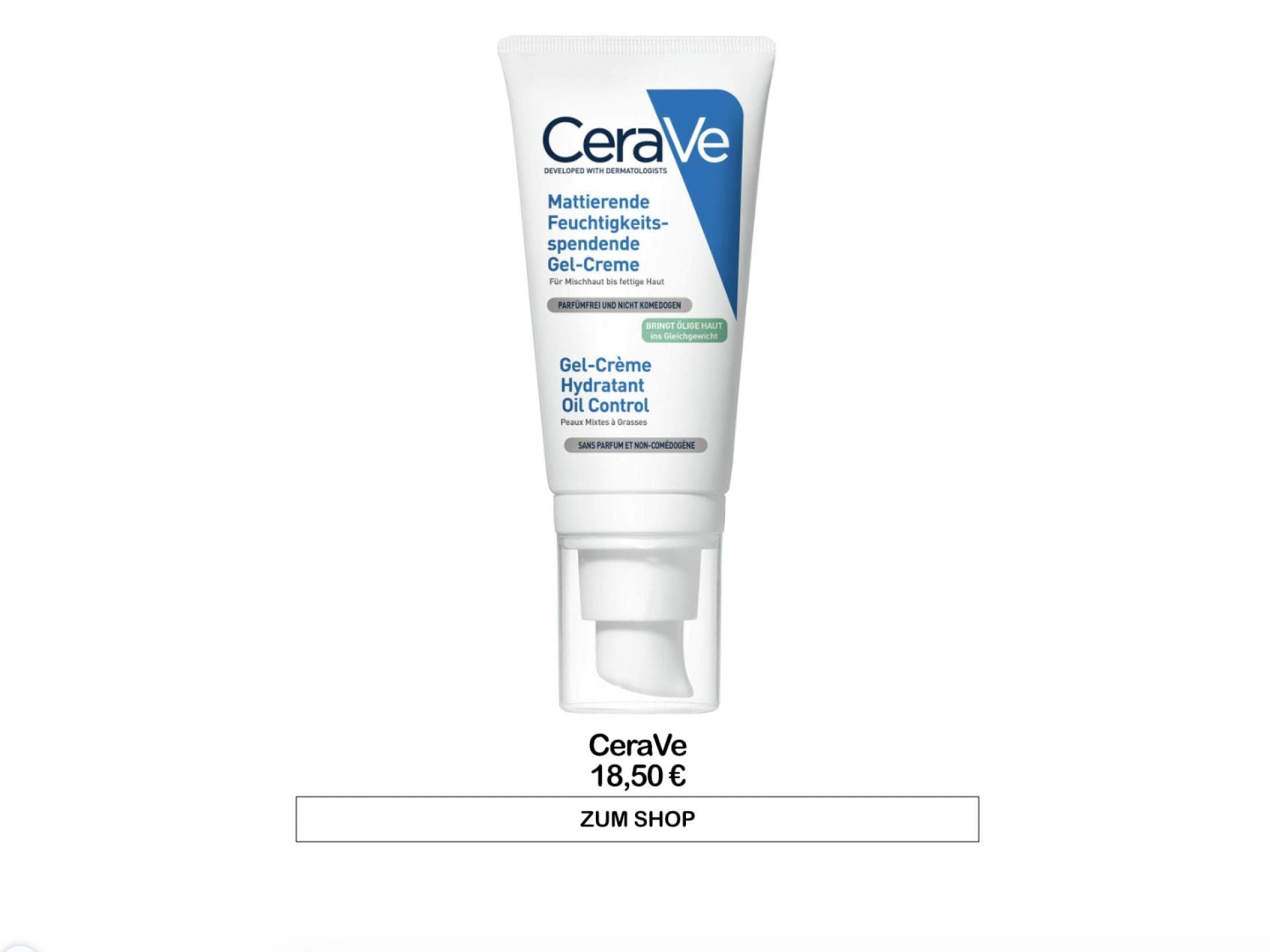 nicht komedogene Gesichtscreme CeraVe