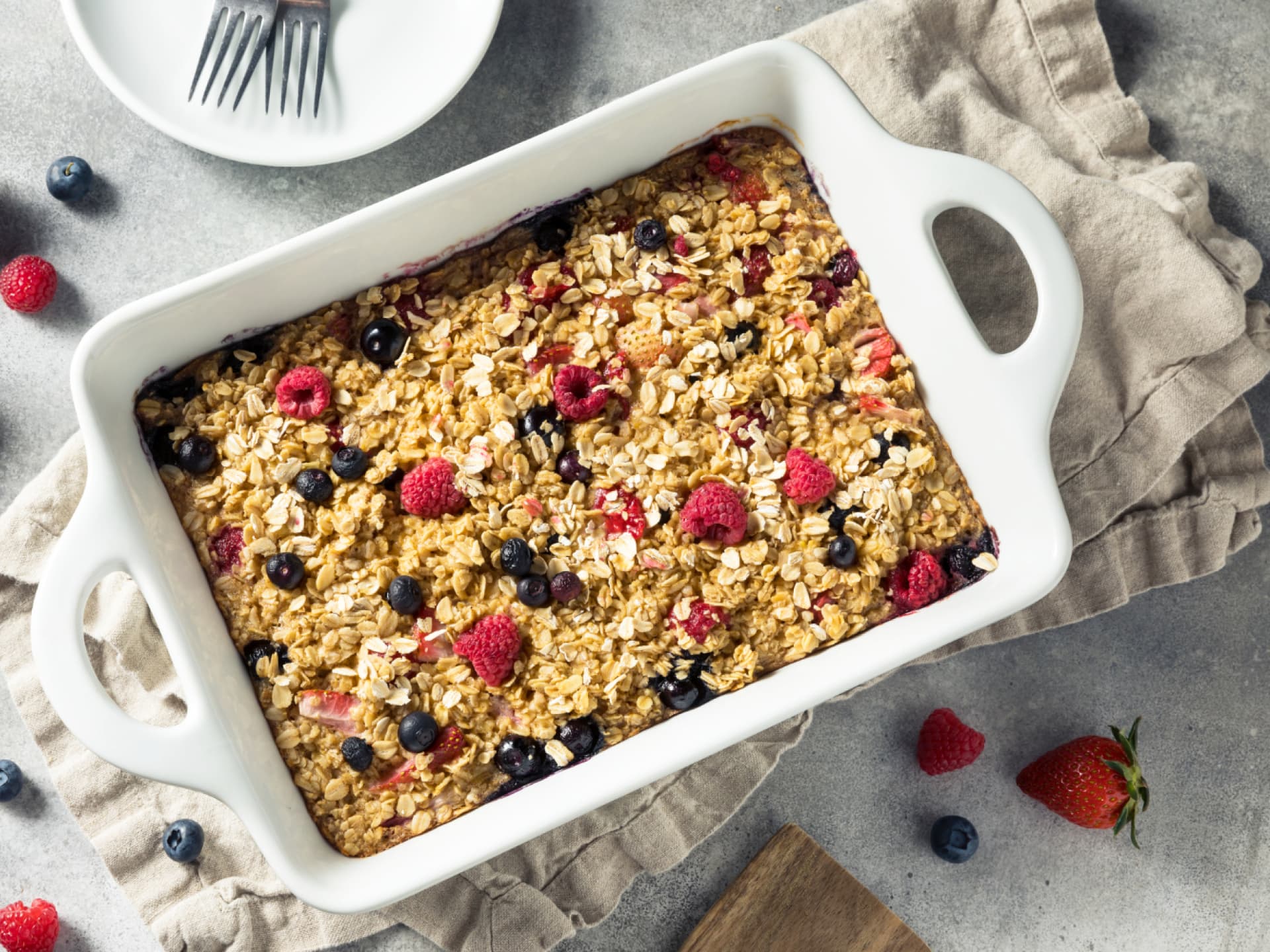 Nachtisch mit Haferflocken - Auflauf mit Haferflocken Beeren