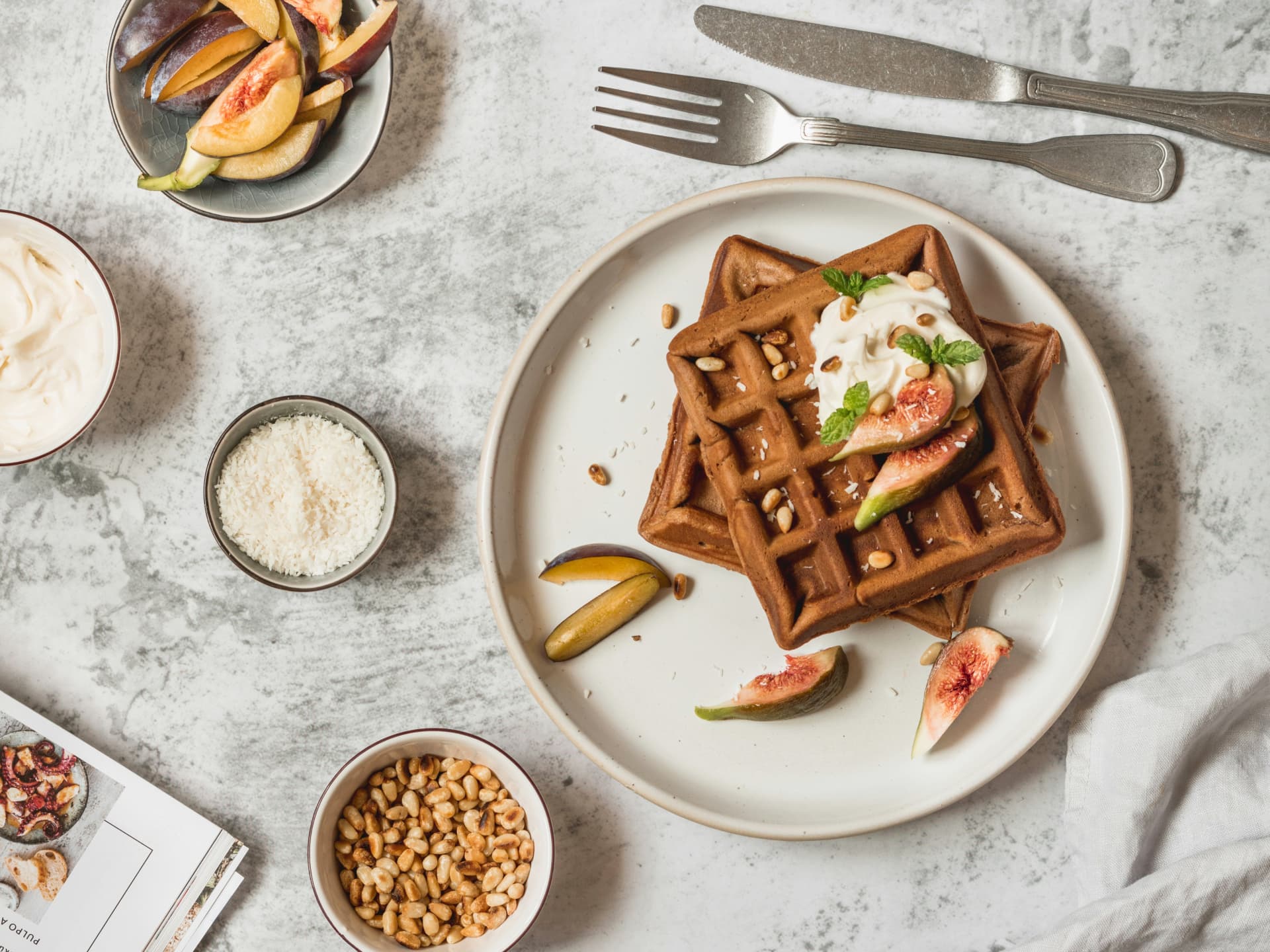 Nachtisch mit Haferflocken - Waffeln mit Haferflocken und Quark