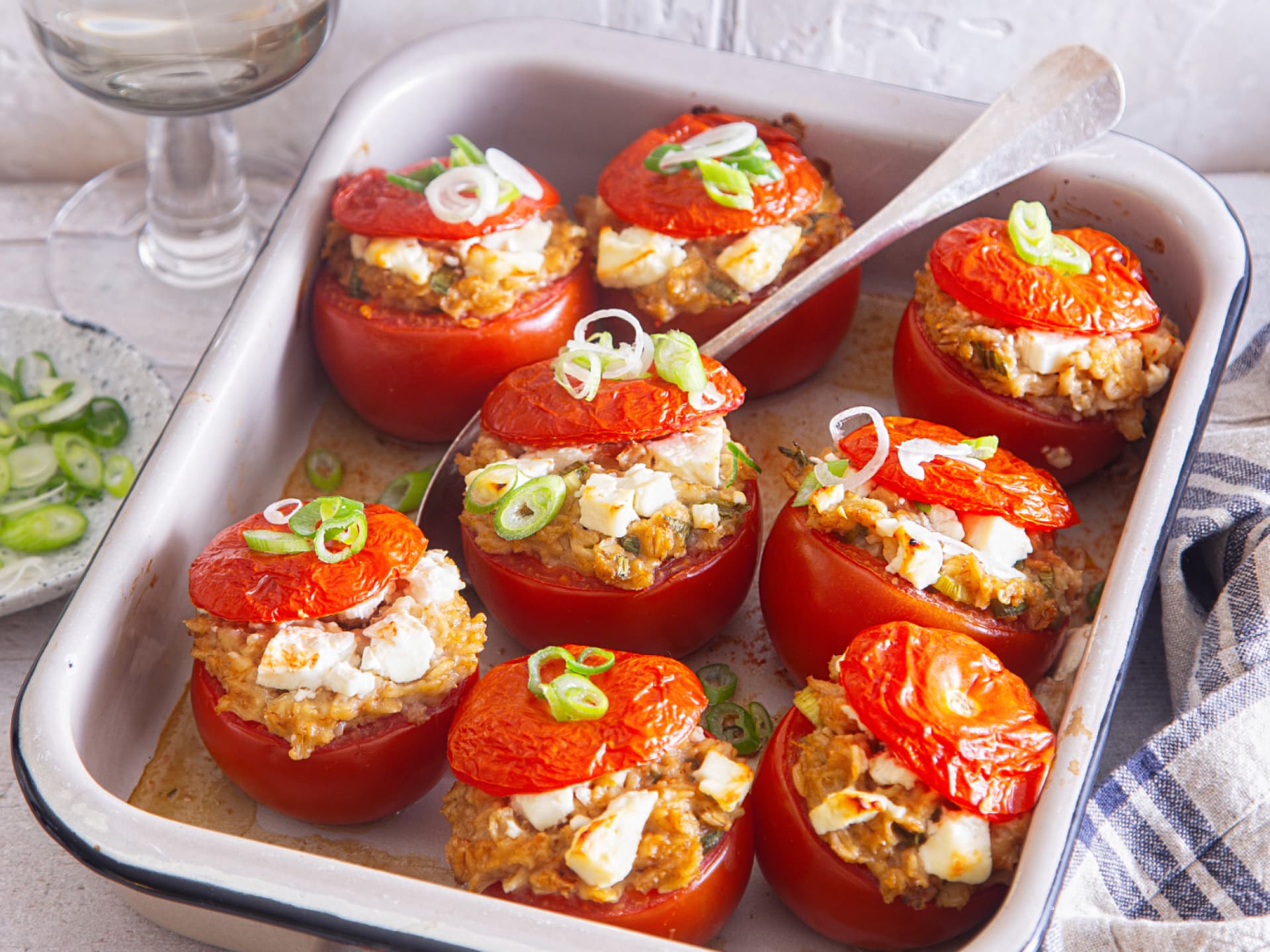 Rezept unter 500 kcal für gefüllte Tomaten mit Feta