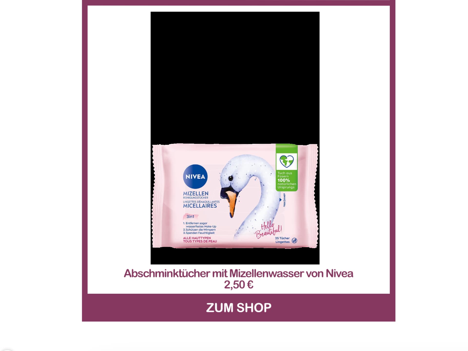 Selbstbräuner entfernen mit dem Abschminktüchern von Nivea