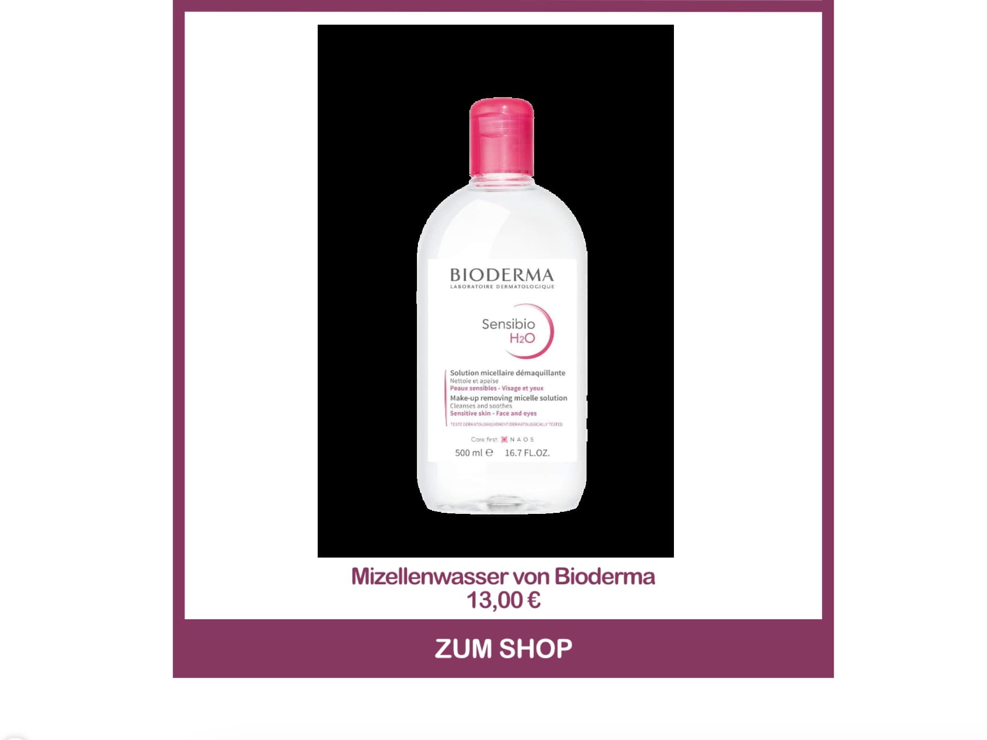 Selbstbräuner entfernen mit Mizellenwasser von Bioderma
