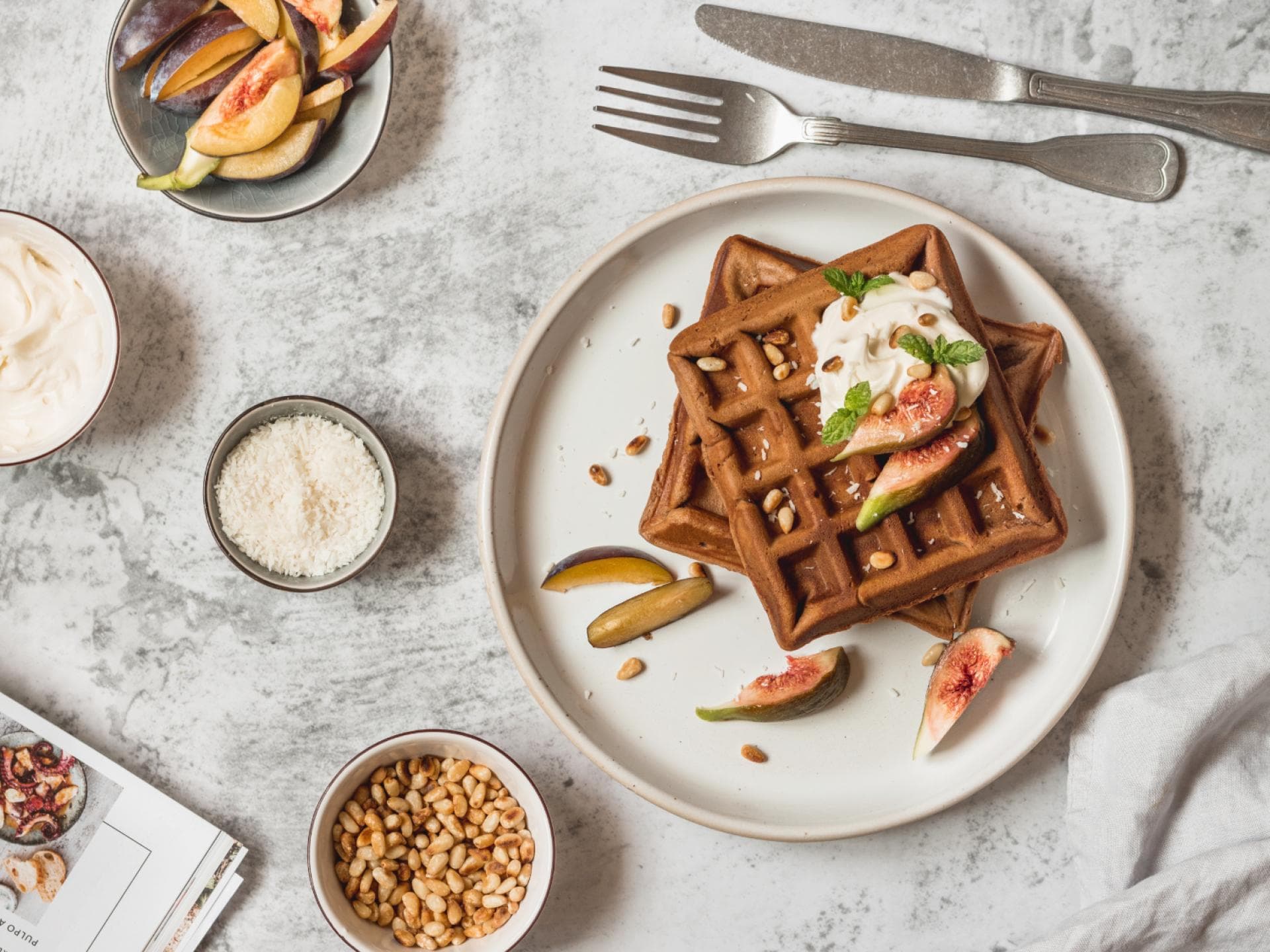 Waffeln mit Haferflocken und Quark