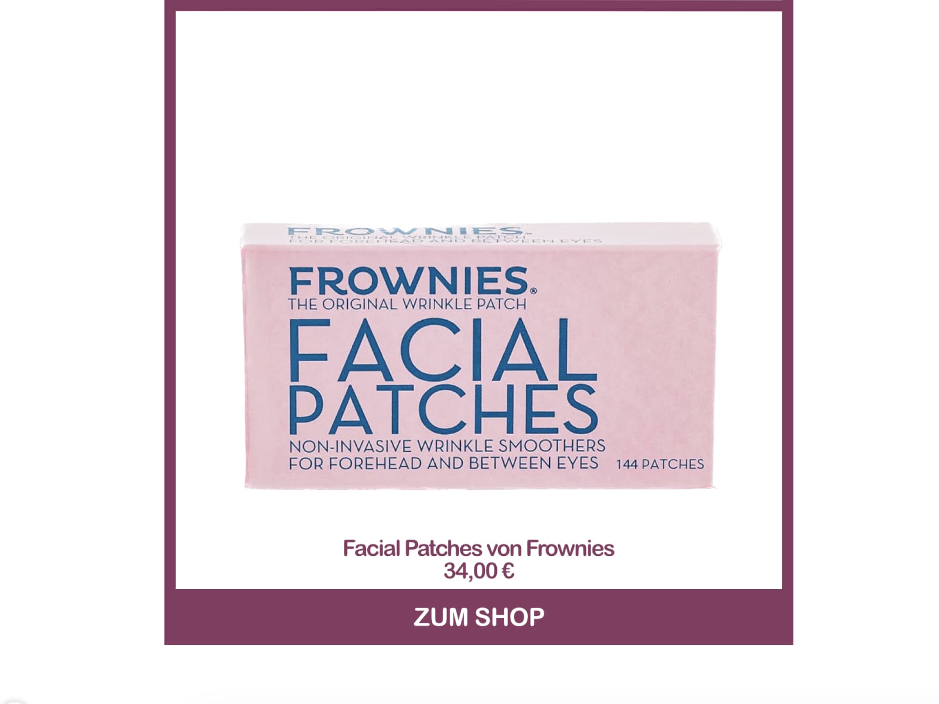 Zornesfalte wegbekommen mit Facial Patches von Frownies