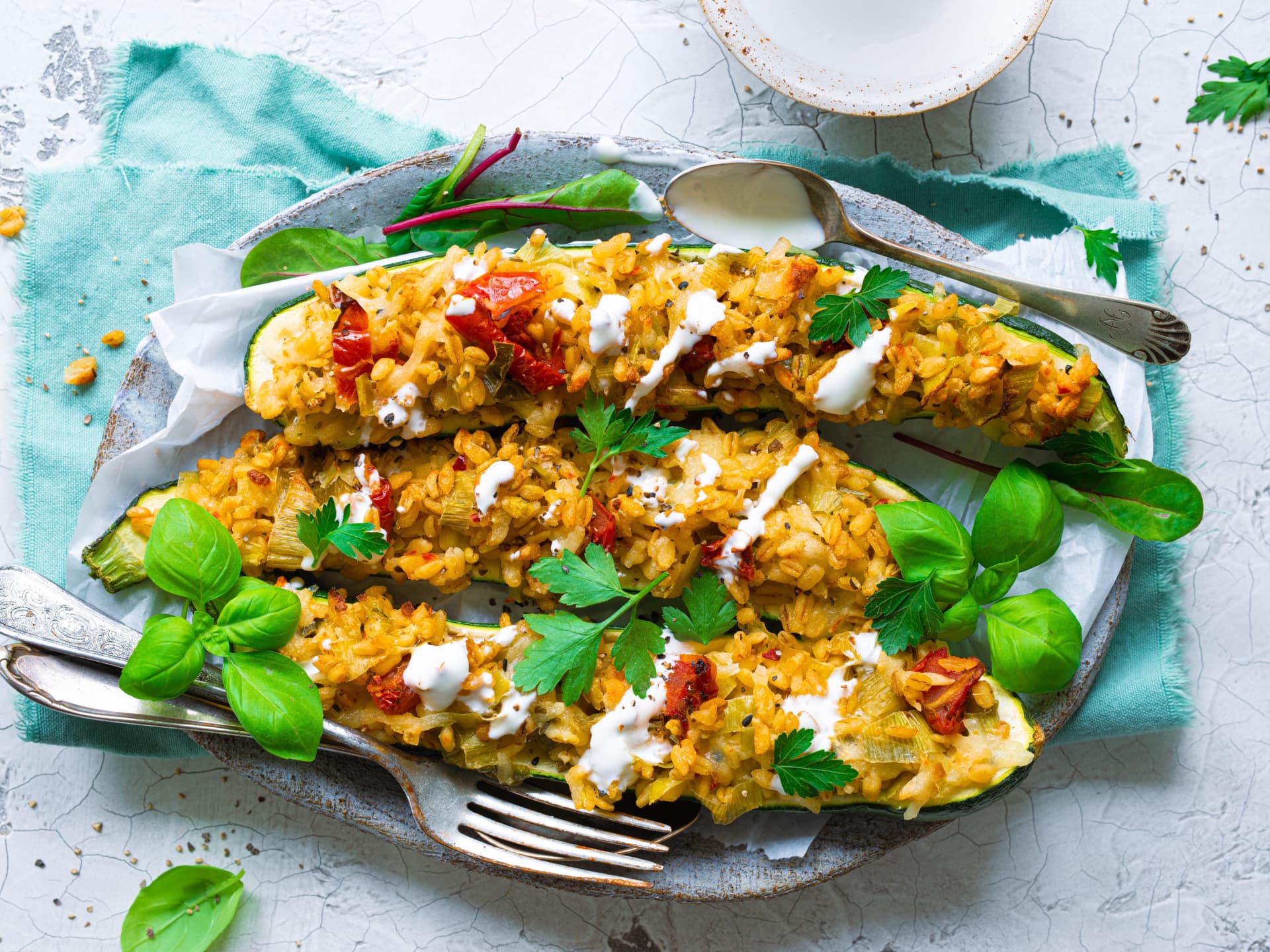 Schnelle Zucchini-Gerichte - vegetarisch gefüllte Zucchini