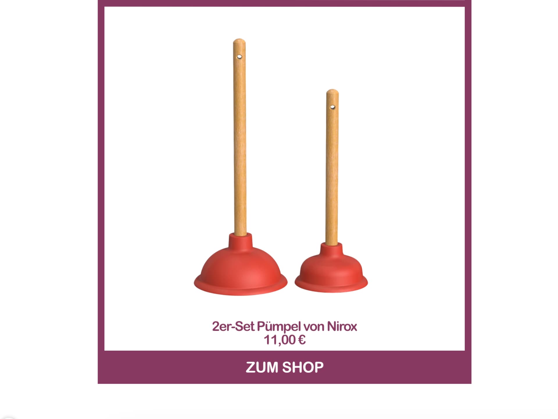 Abfluss reinigen mit dem Pümpel von Nirox