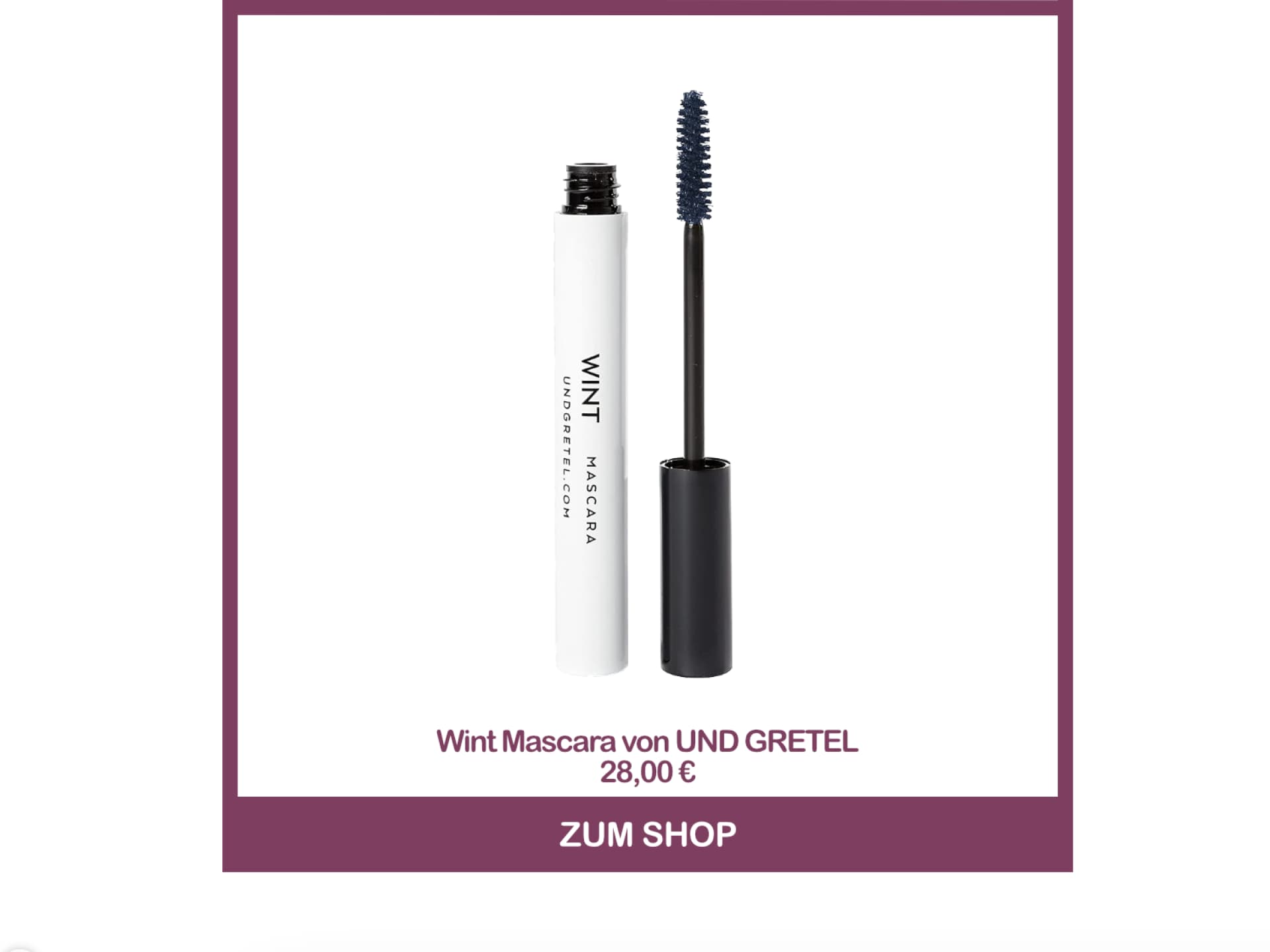 Beste Mascara Naturkosmetik - Wint Mascara von UND GRETEL