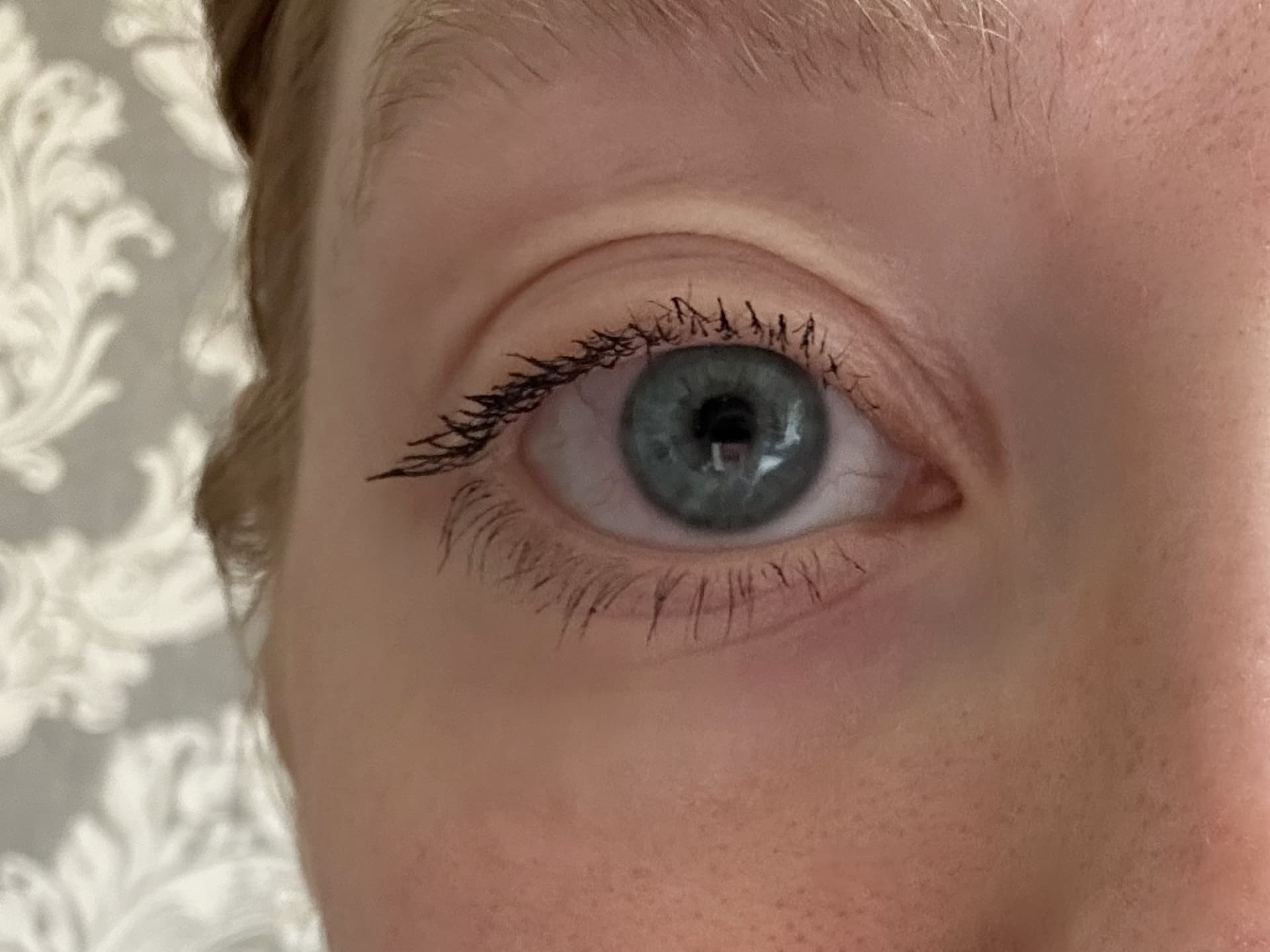 Die Wimpern nach zweimaligem Tuschen mit der Natural Beauty Mascara von Benecos