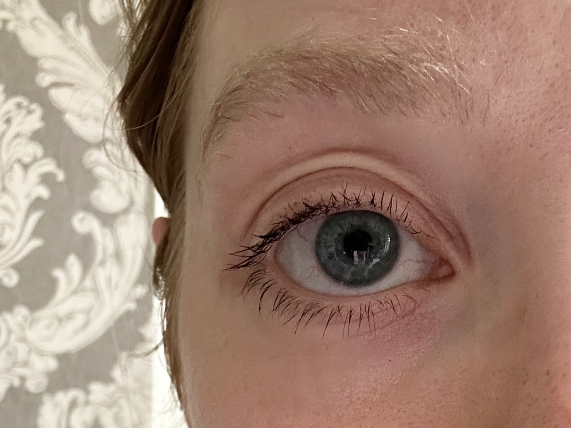 Die Wimpern nach zweimaligem Tuschen mit der Defining Mascara von Dr. Hauschka