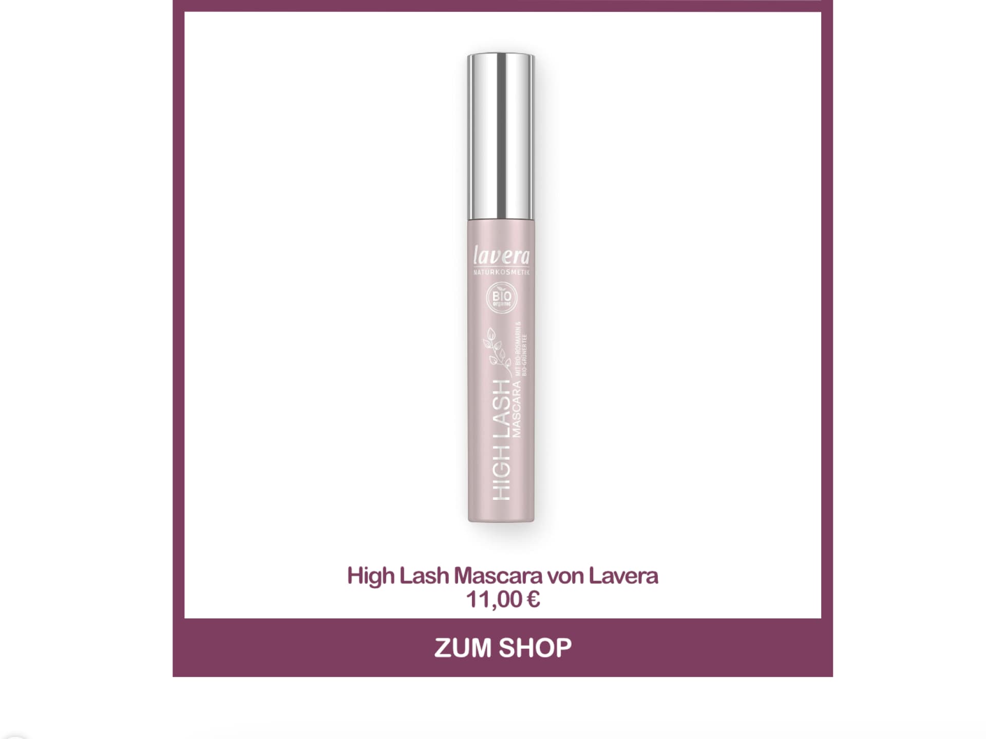 Beste Naturkosmetik Mascara - High Lash Mascara von Lavera