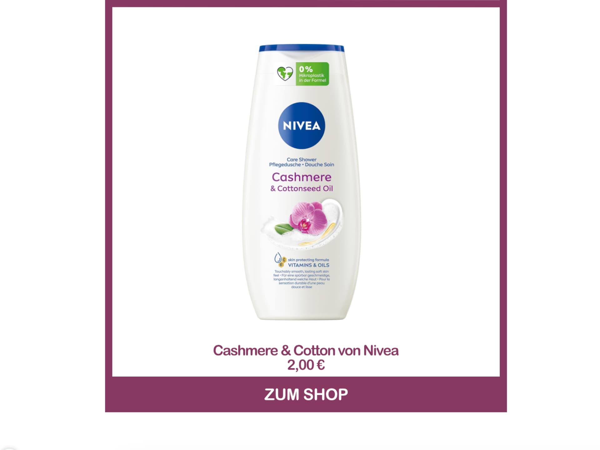 Bestes Duschgel dm - Cashmere & Cotton Duschgel von Nivea