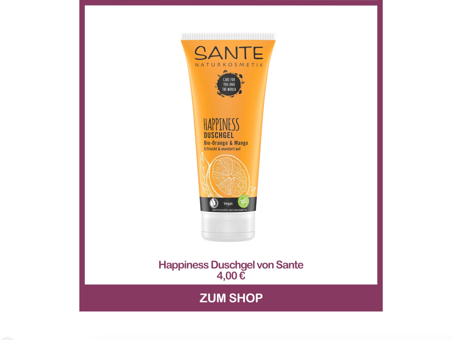 Bestes Duschgel dm - Happiness Duschgel von Sante