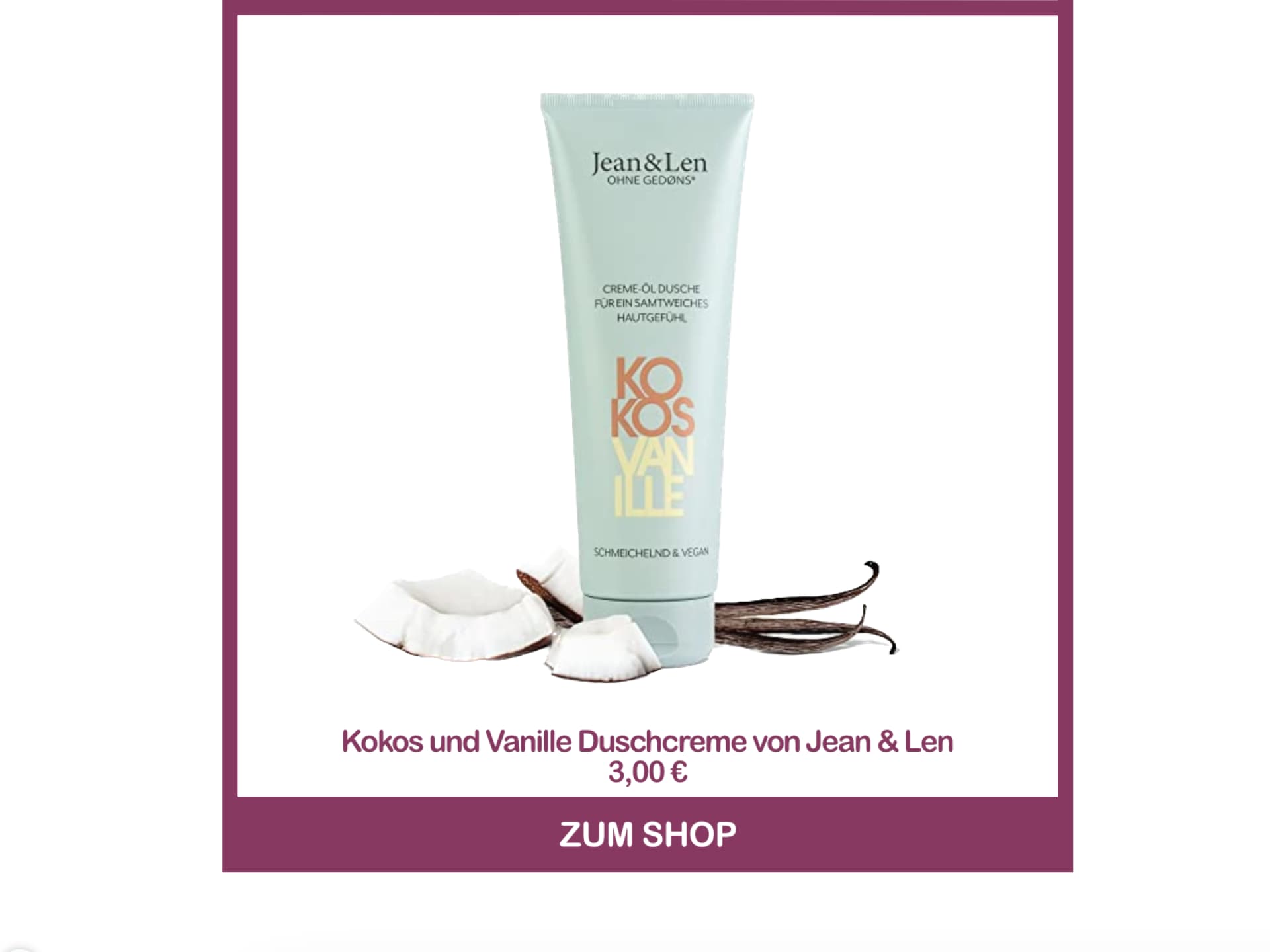 Bestes Duschgel dm - Kokos und Vanille Duschcreme von Jean & Len