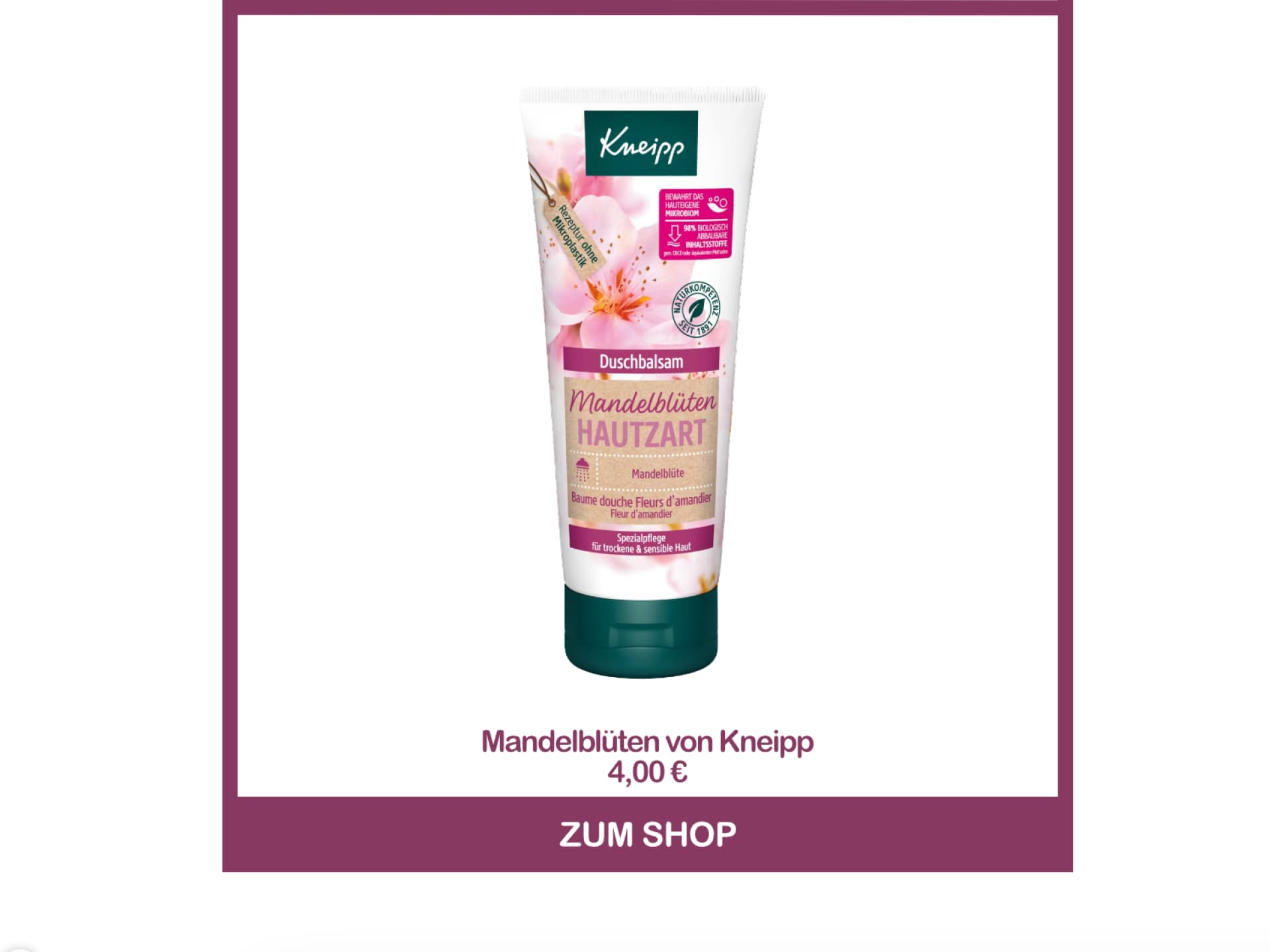 Bestes Duschgel dm - Mandelblüten Duschgel von Kneipp