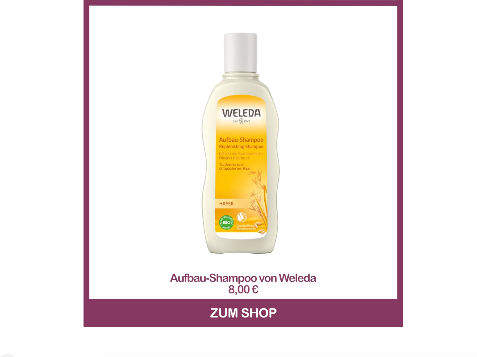 bestes Naturkosmetik-Shampoo für trockenes Haar - Aufbau-Shampoo von Weleda