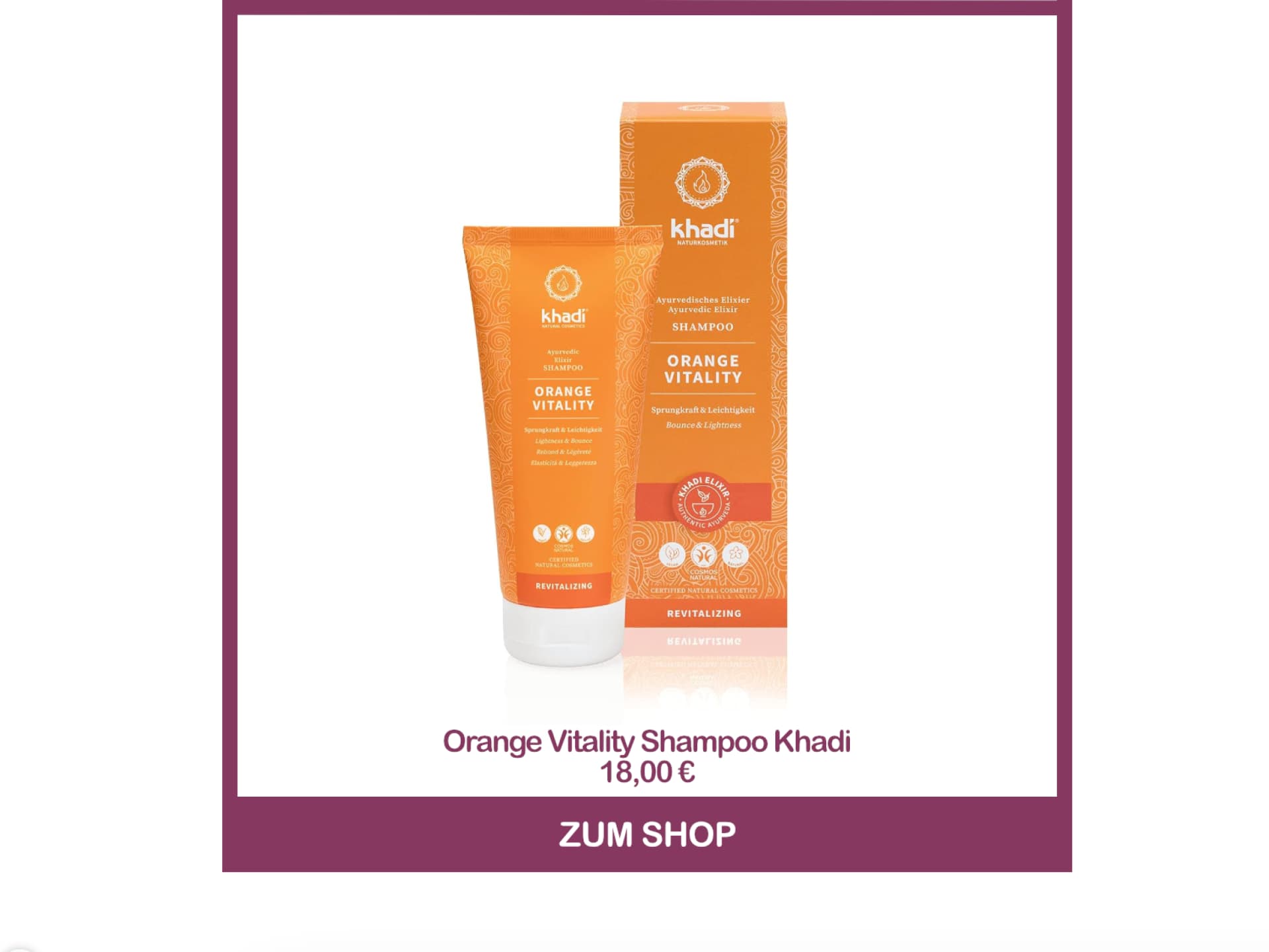 Bestes Naturkosmetik-Shampoo für fettige Haare - Orange Vitality Shampoo von Khadi
