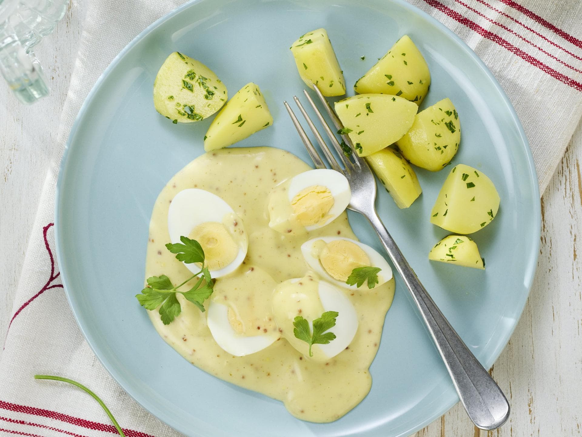Eier mit Senfsauce