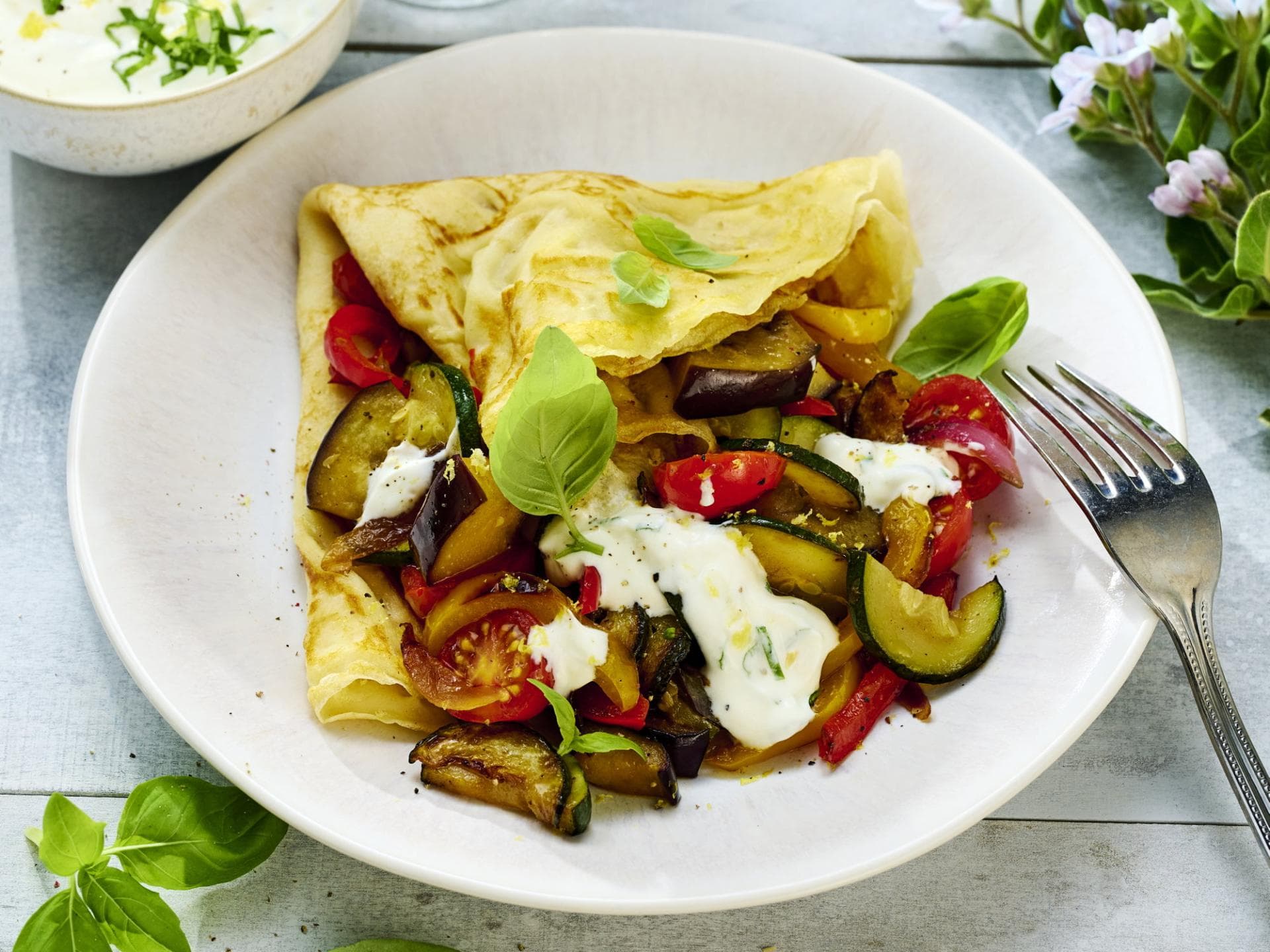 Pfannkuchen mit Ratatouille Pfannkuchen mit Ratatouille