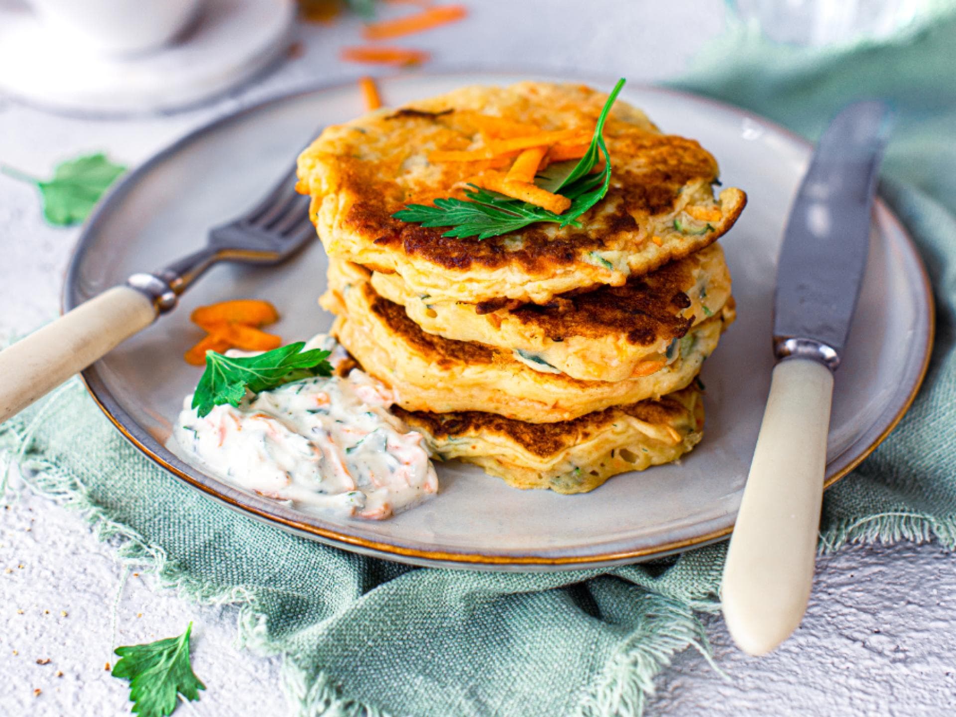 Möhren-Zucchini-Pancakes 