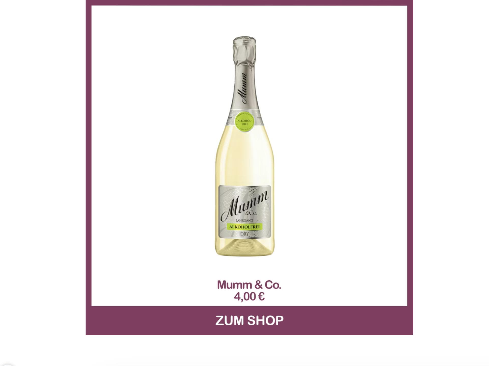 Alkoholfreier Sekt von Mumm & Co. 