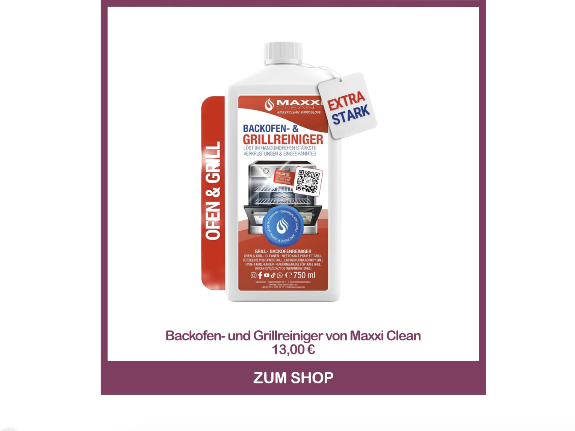Pfannenboden reinigen mit dem Backofenreiniger von Maxxi Clean