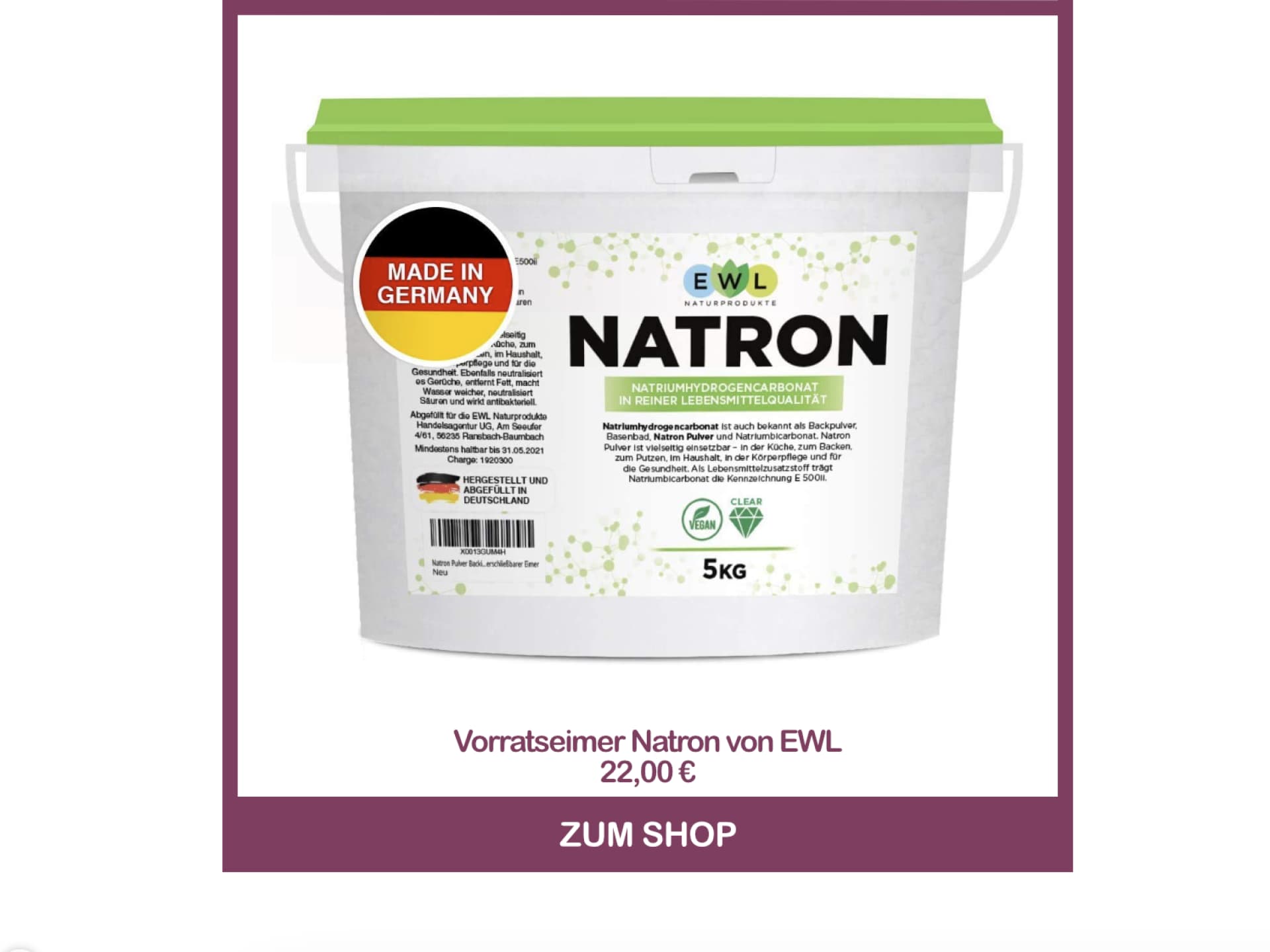 Pfannenboden reinigen mit Natron von EWL