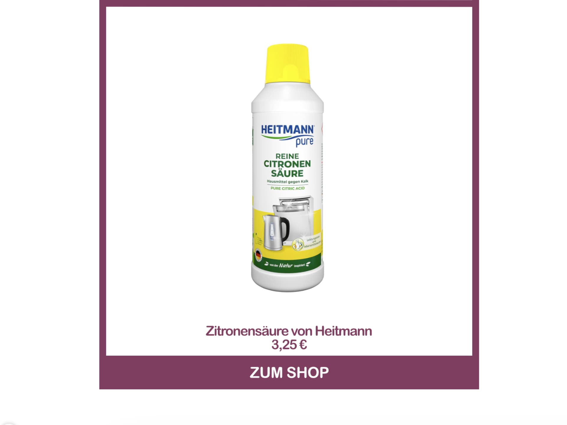 Pfannenboden reinigen mit Zitronensäure von Heitmann