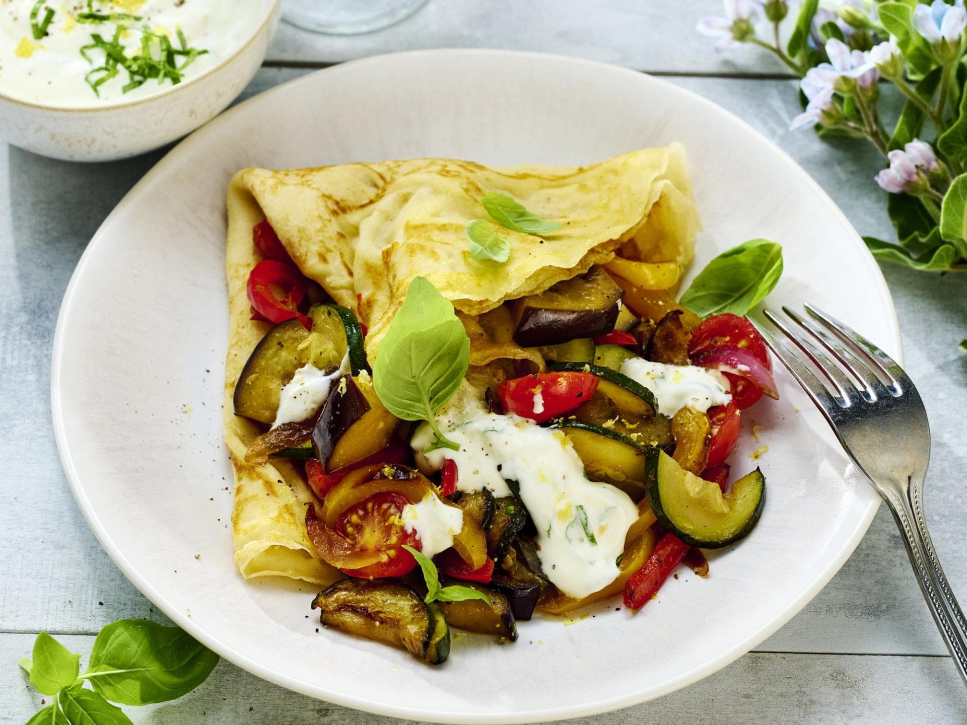 Pfannkuchen mit Ratatouille 