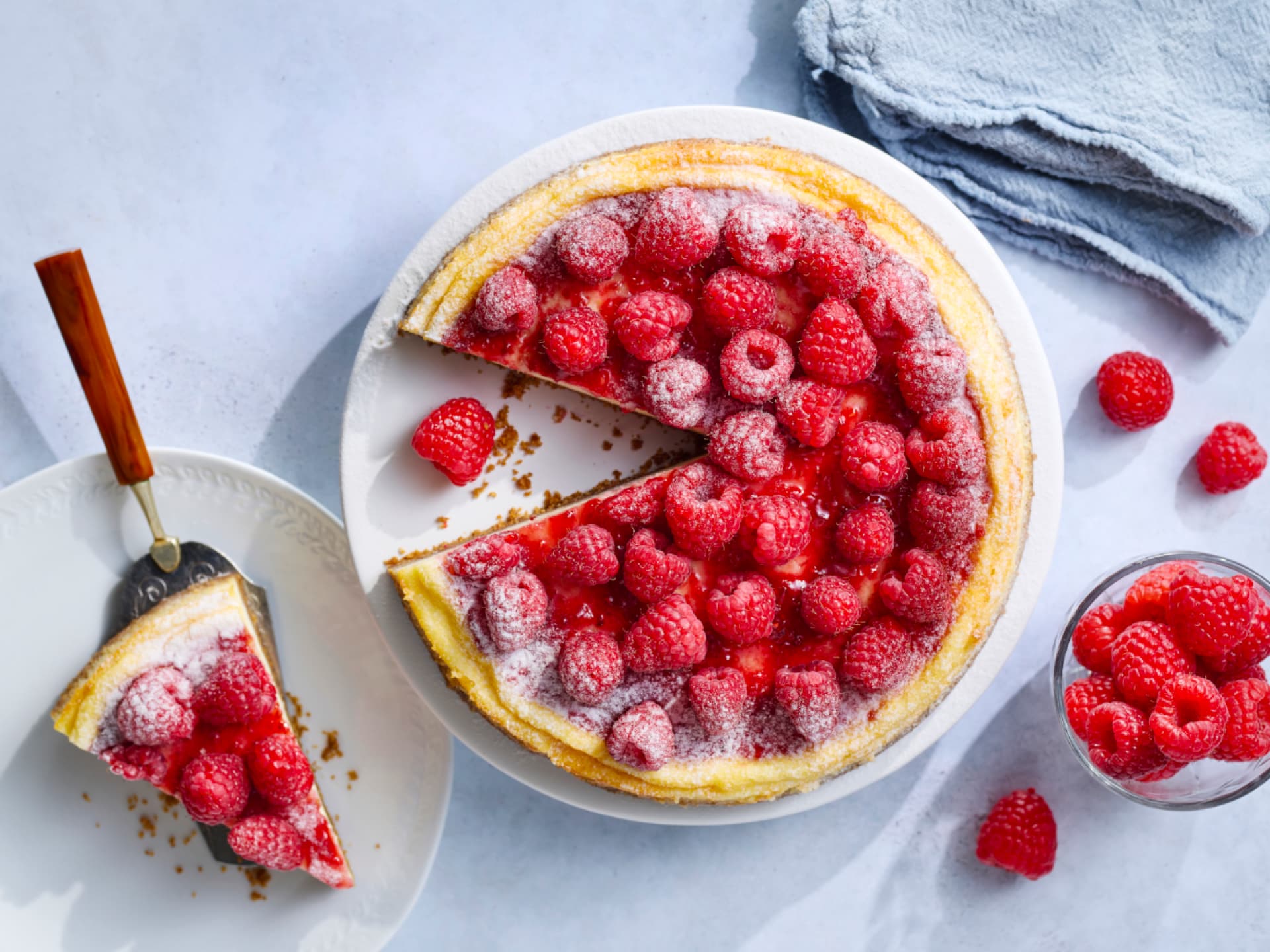 Cheesecake mit Himbeeren und Skyr 