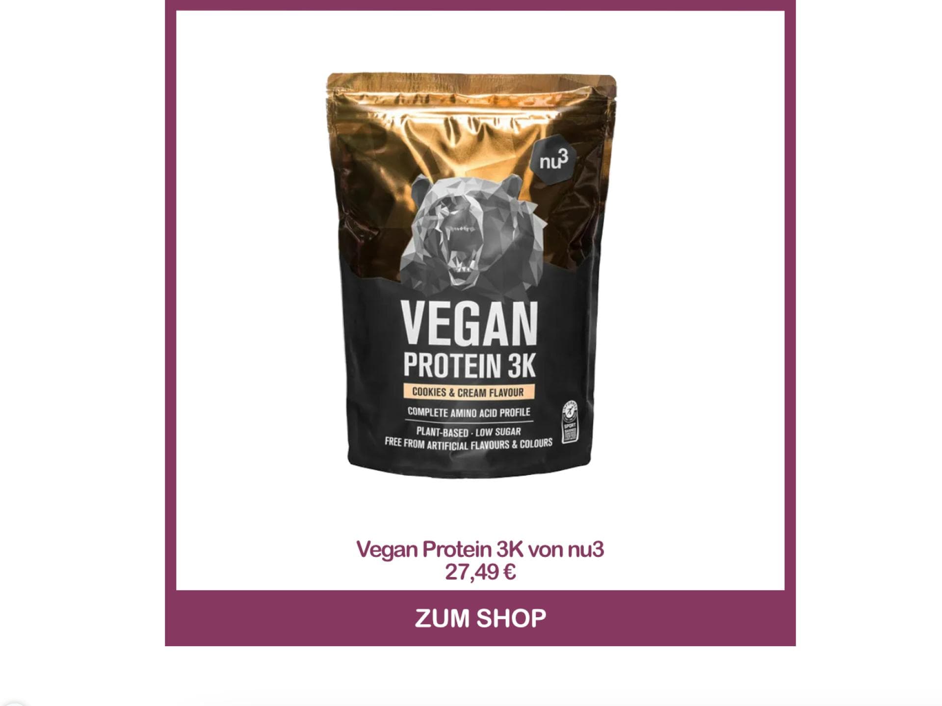 Veganes Proteinpulver von nu3