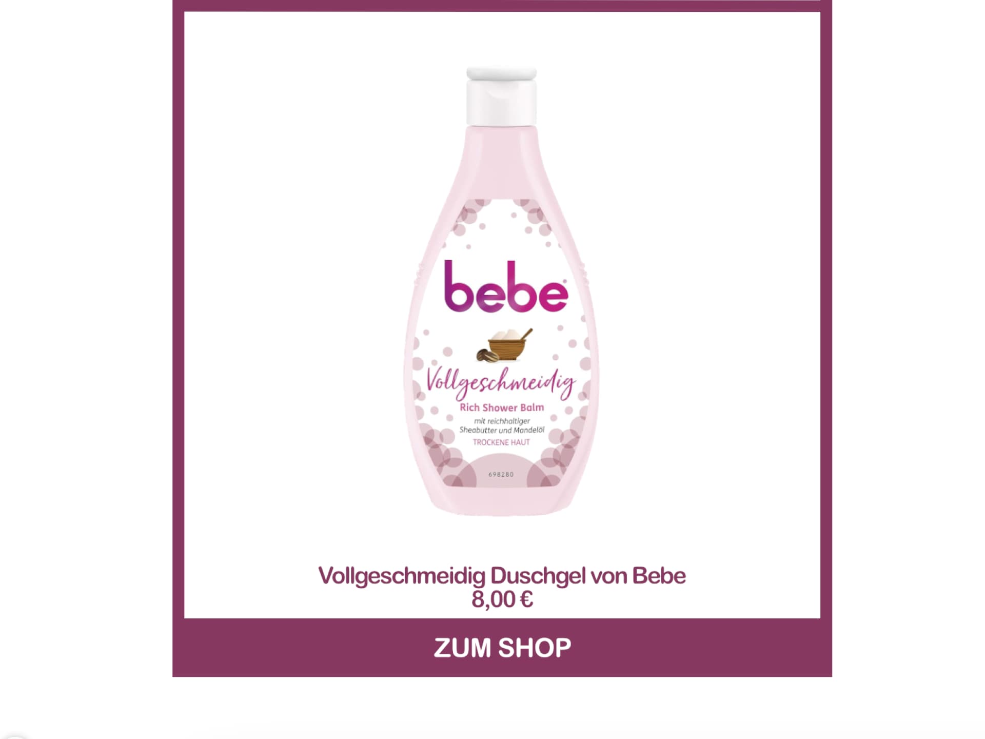 Vollgeschmeidig Duschgel von Bebe
