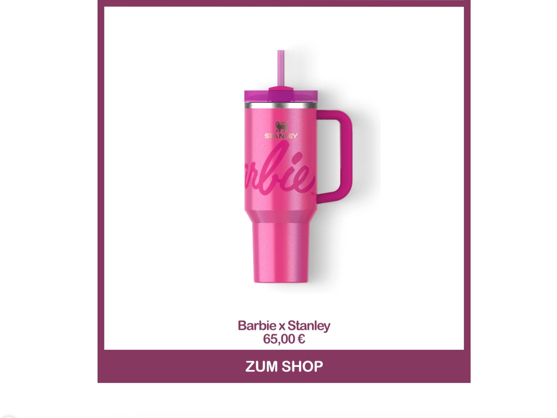 Barbie x Stanley Quencher mit Barbie Icon
