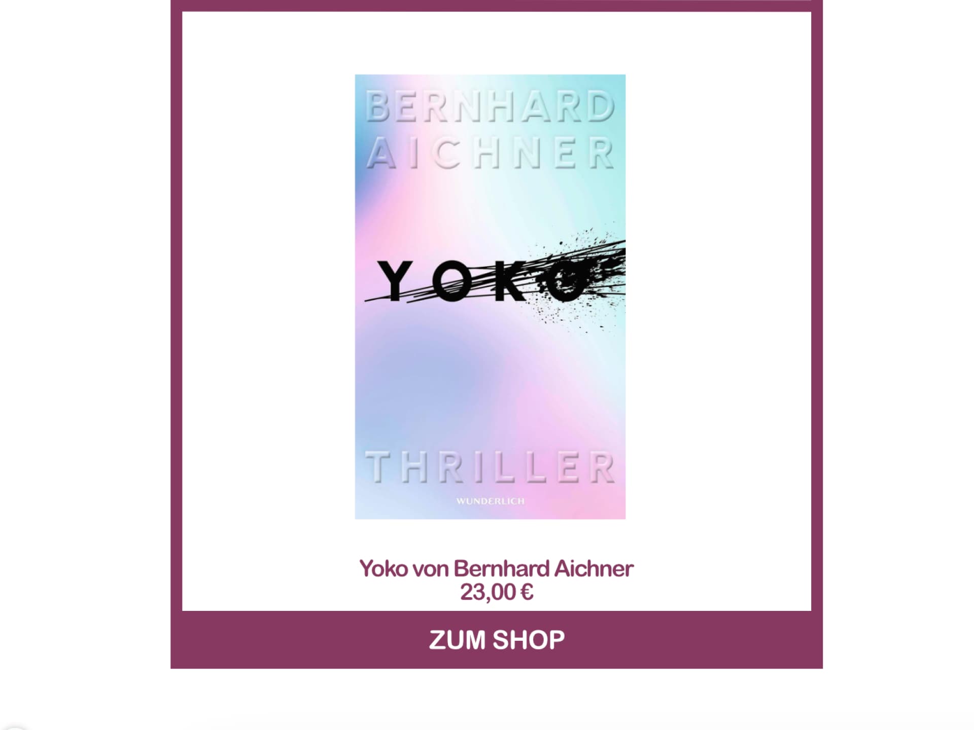 Yoko von Bernhard Aichner