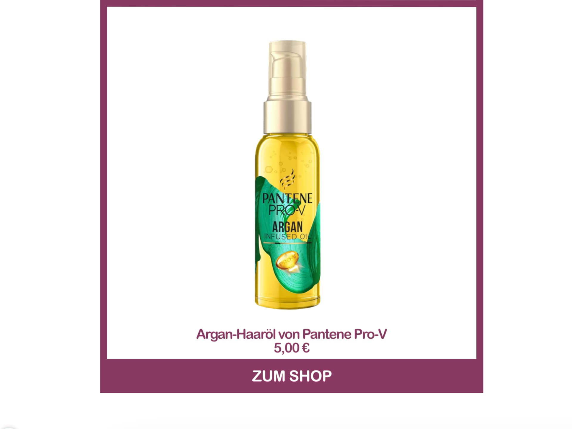 Bestes Haaröl von dm - Seidig & Glatt Haaröl von Pantene Pro-V