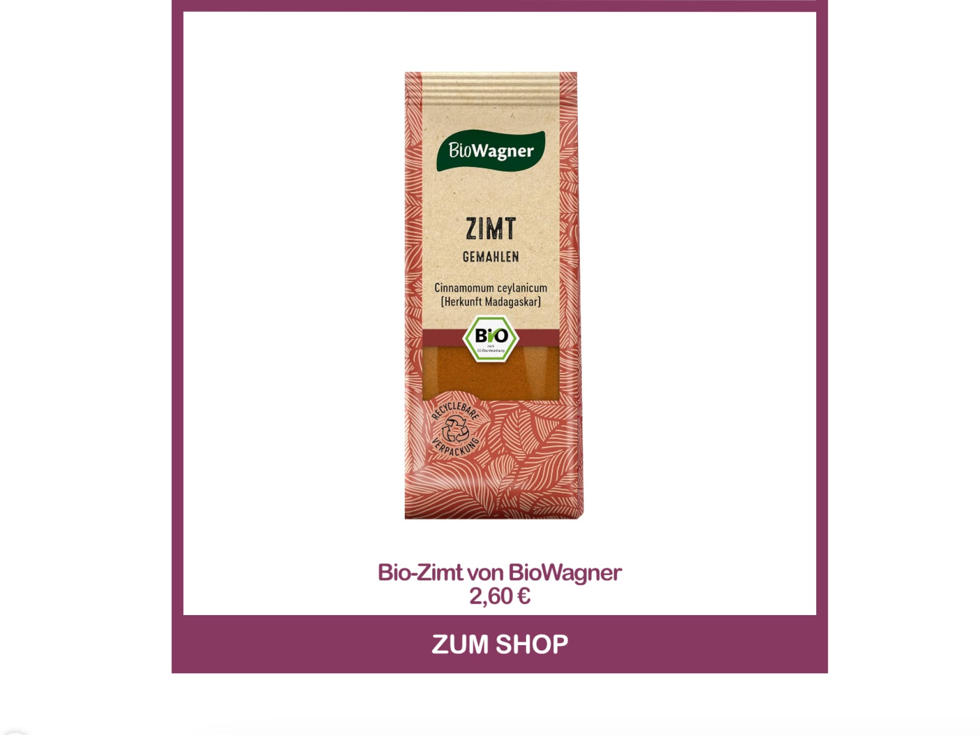 Bio-Zimt von BioWagner für den Herbst-Aperol