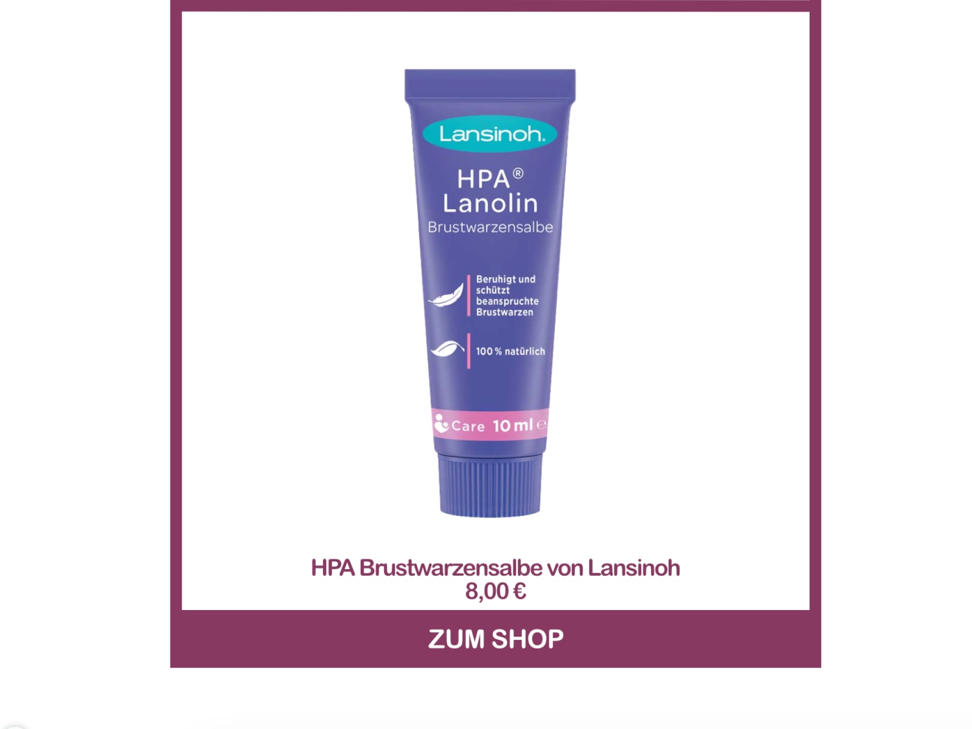 HPA Brustwarzensalbe von Lansinoh