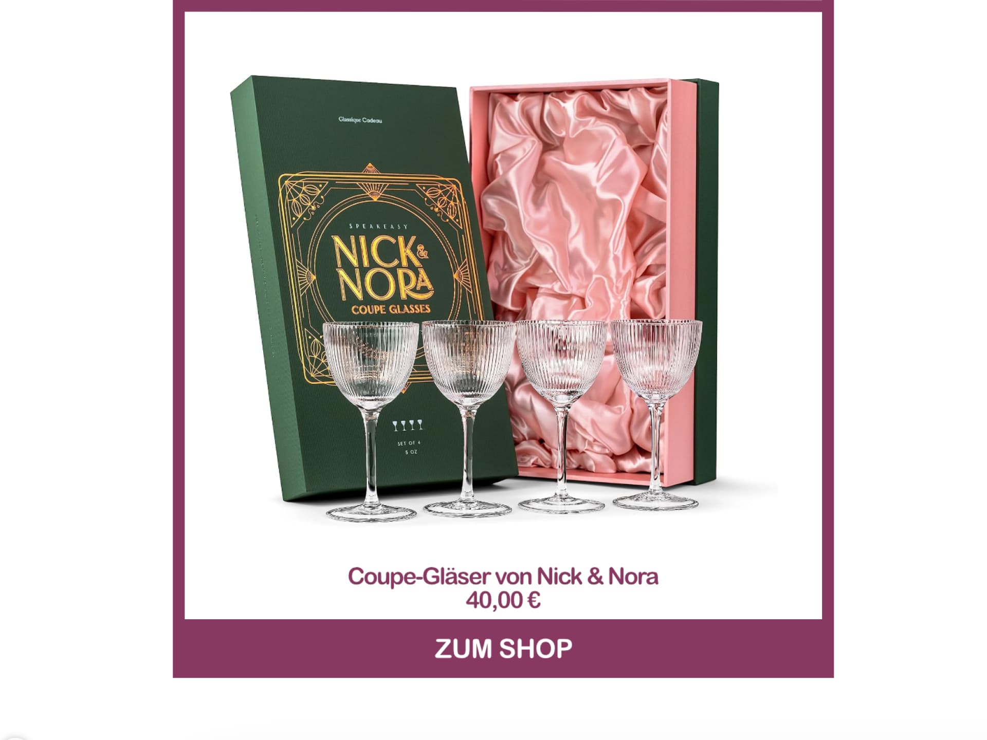 Coupe-Gläser von Nick & Nora für den Herbst-Aperol