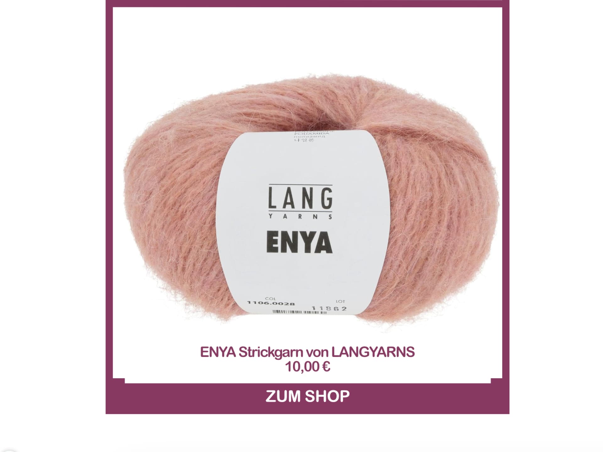 Kuschelpullover stricken mit dem ENYA Strickgarn von LANGYARNS