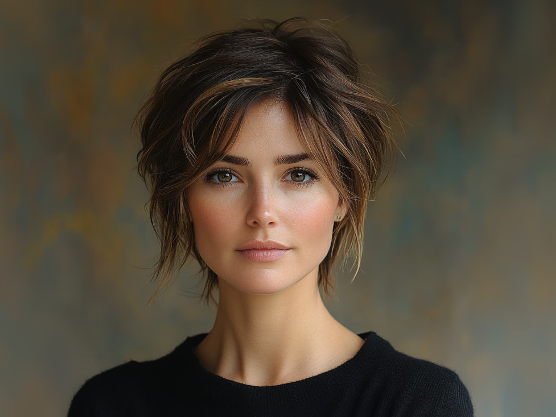 pixie cut mit schrägem pony
