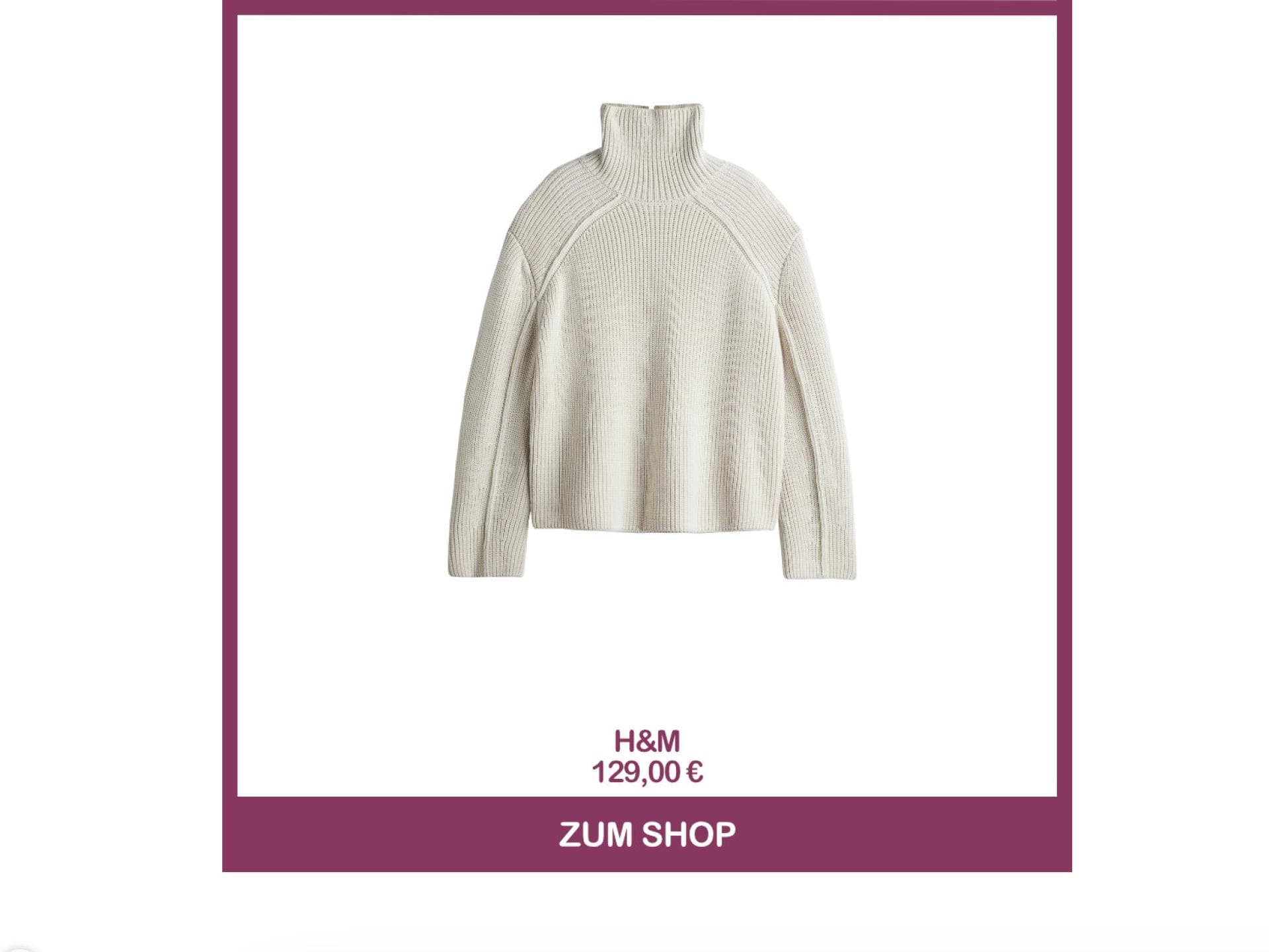 Wollpullover mit hohem Kragen von H&M 
