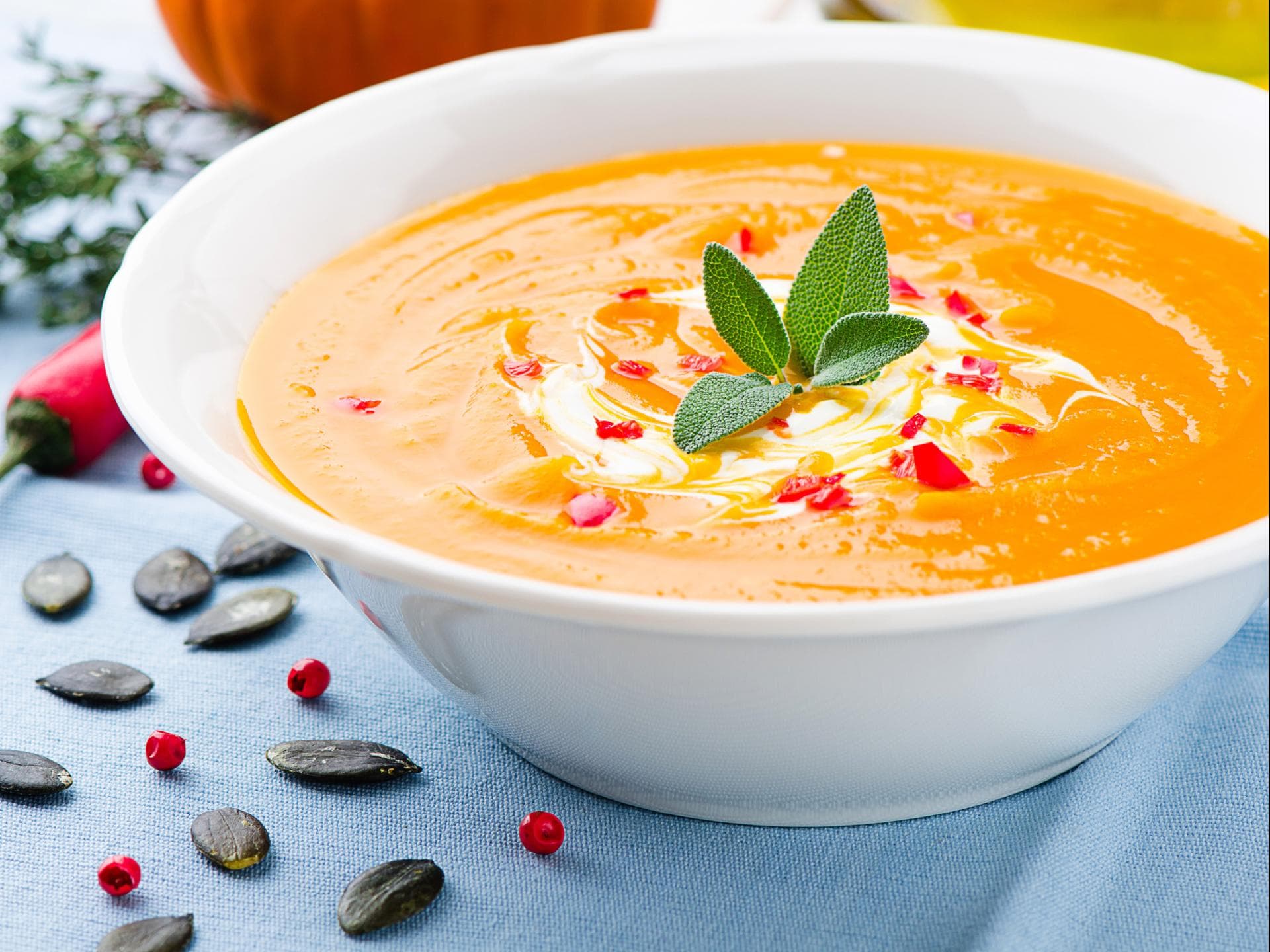 Klassisches Rezept für Kürbissuppe
