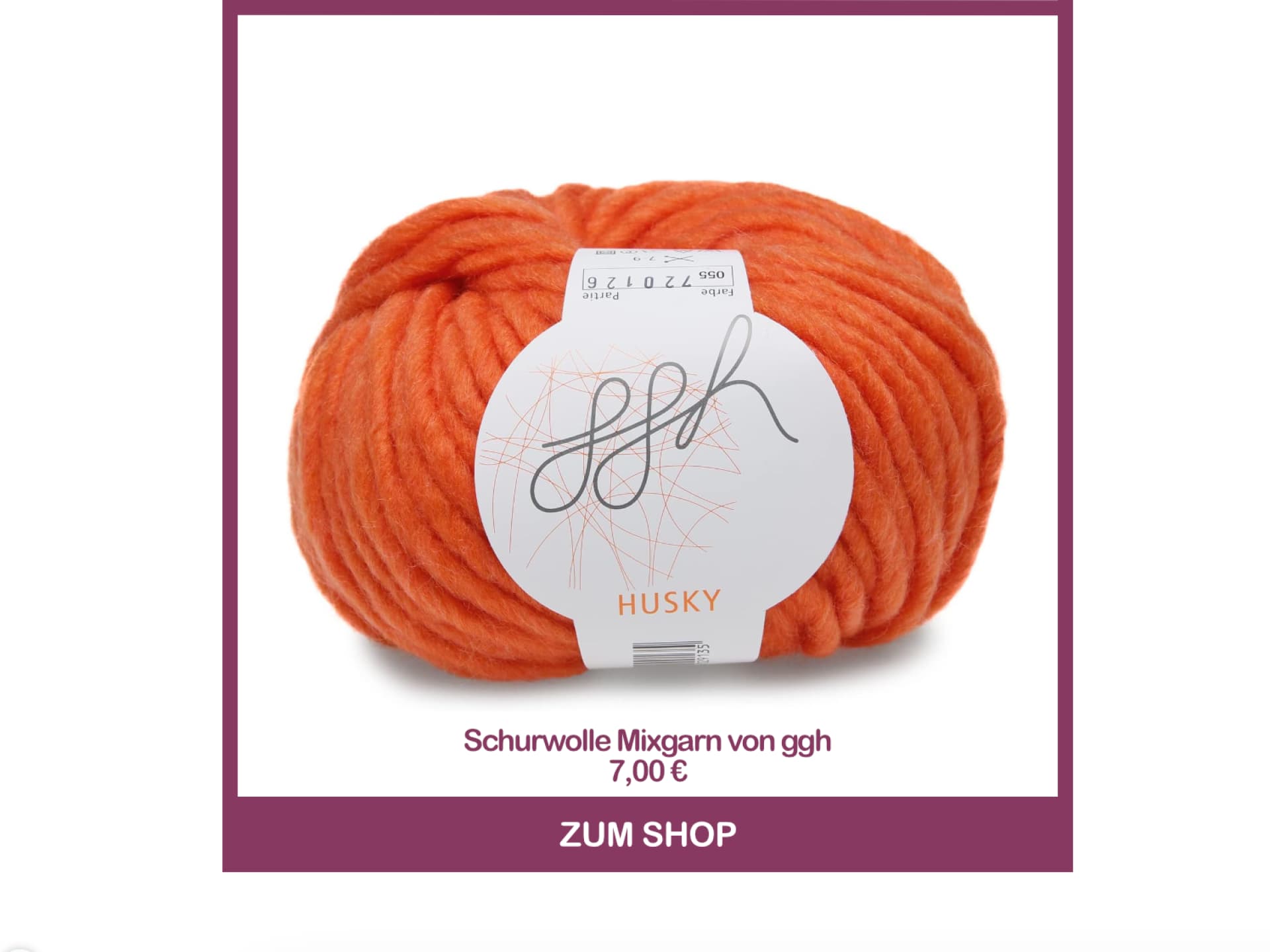 Strickgarn Husky aus Schurwolle-Mix von ggh
