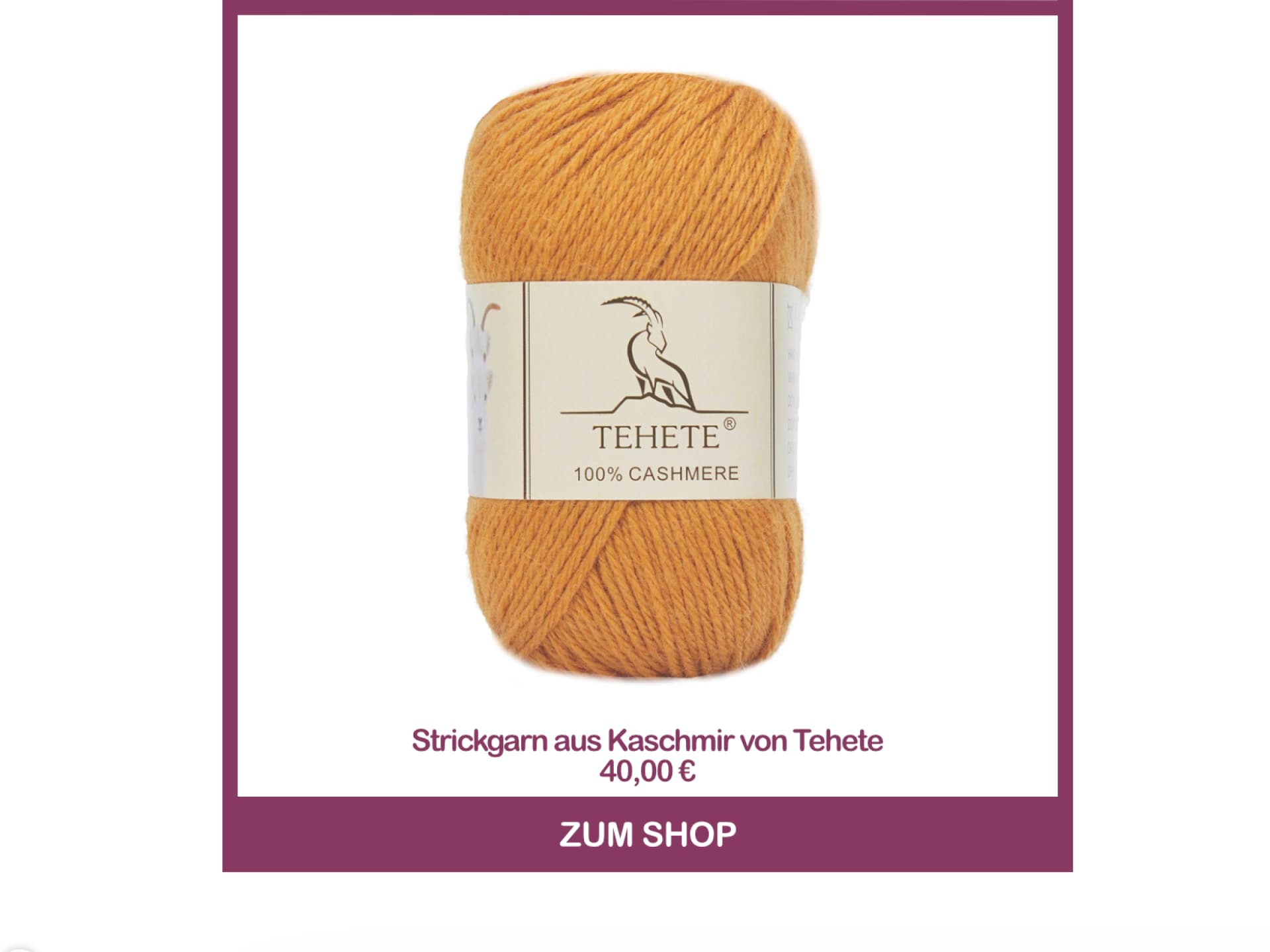 Strickgarn aus Kaschmir von Tehete